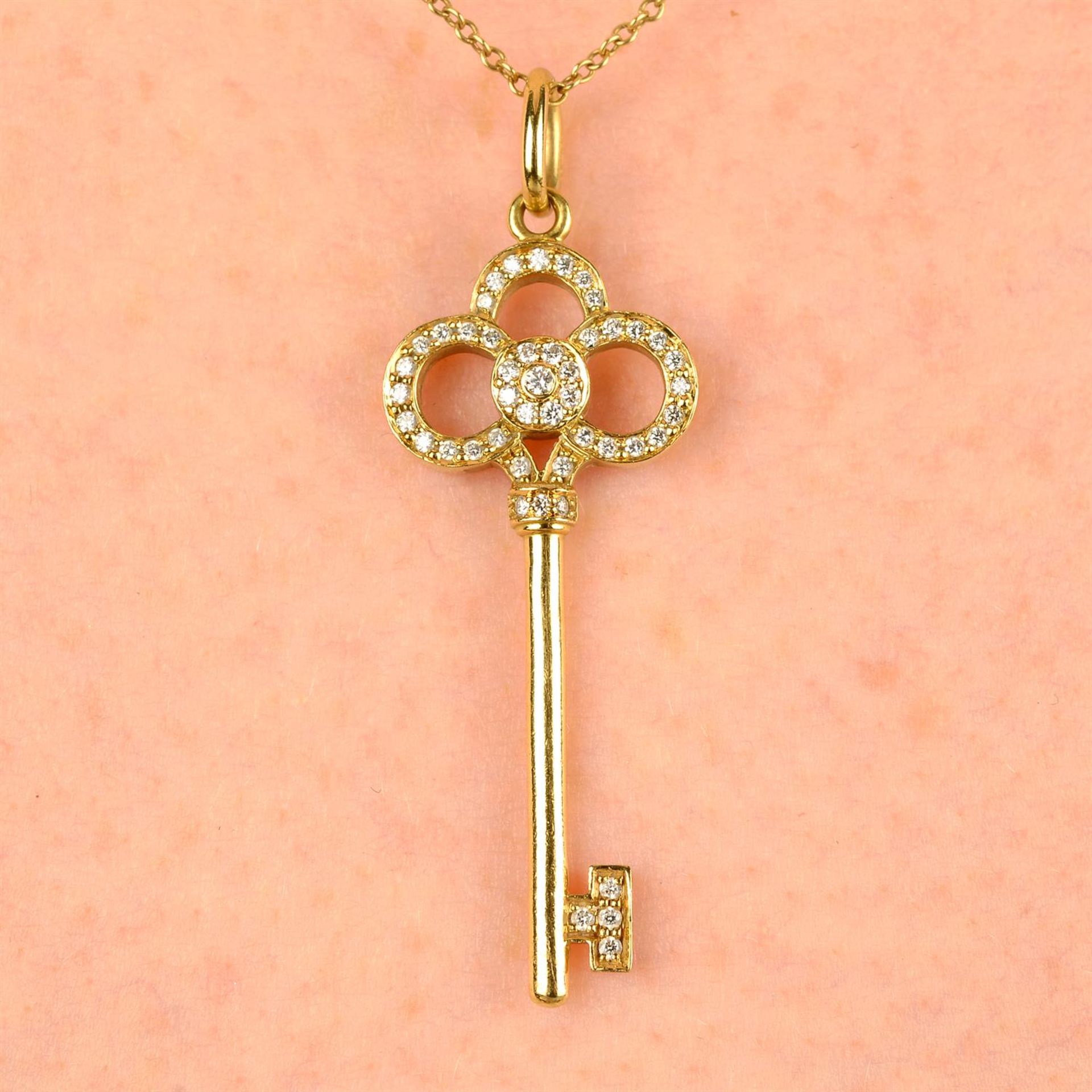 A brilliant-cut diamond 'Tiffany Keys' 'Crown' pendant, by Tiffany & Co.