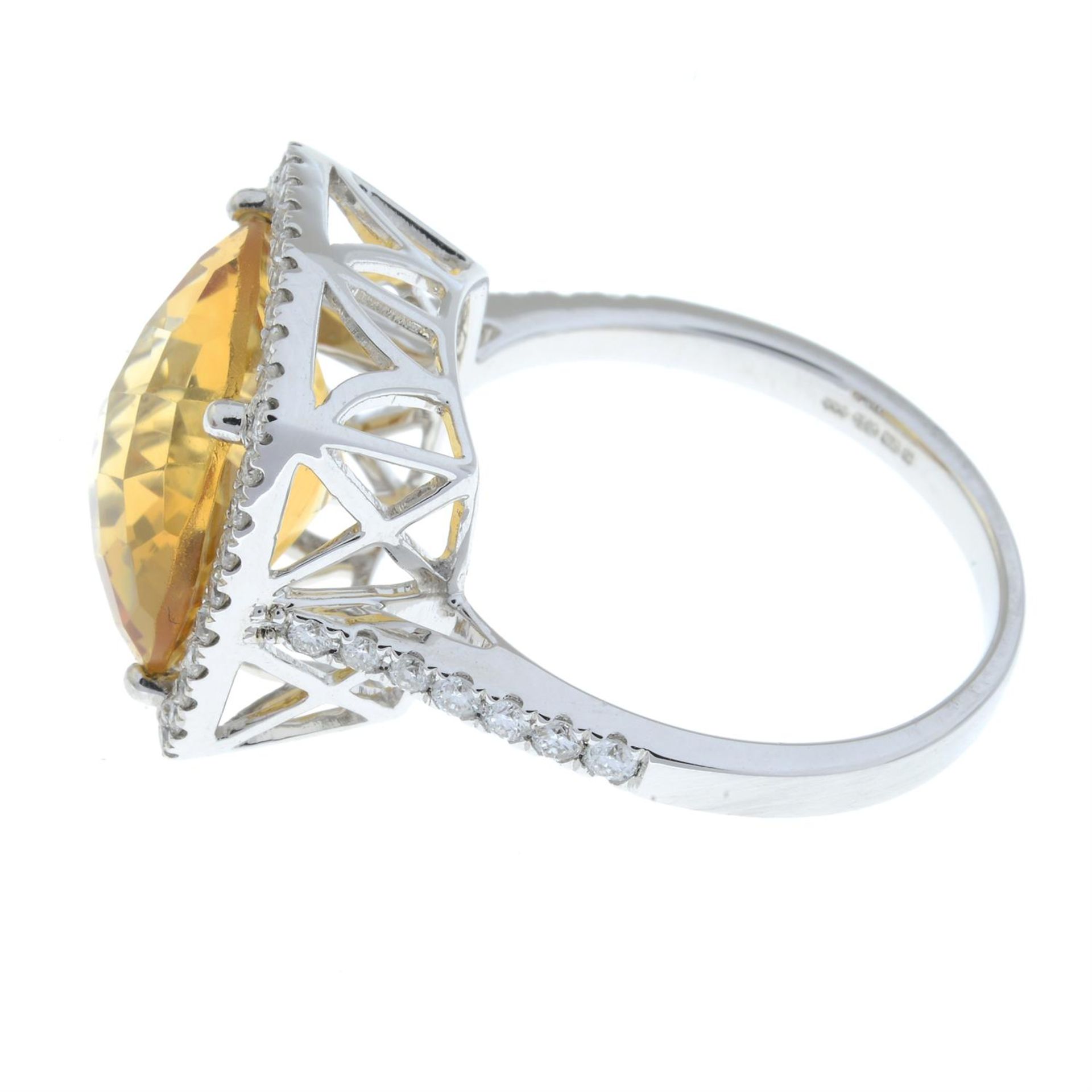 An 18ct gold citrine and brilliant-cut diamond dress ring. - Image 4 of 5