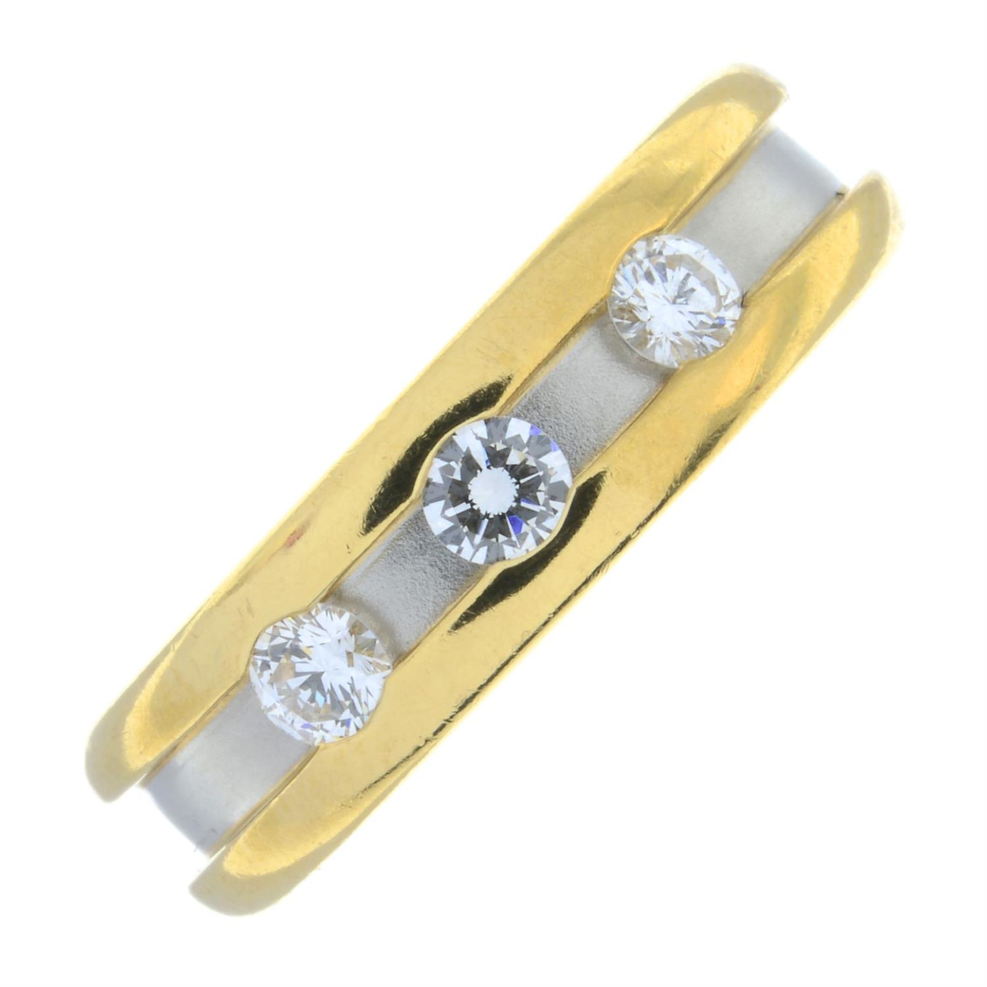 A bi-colour 18ct gold brilliant-cut diamond band ring, by Boodles. - Image 2 of 5