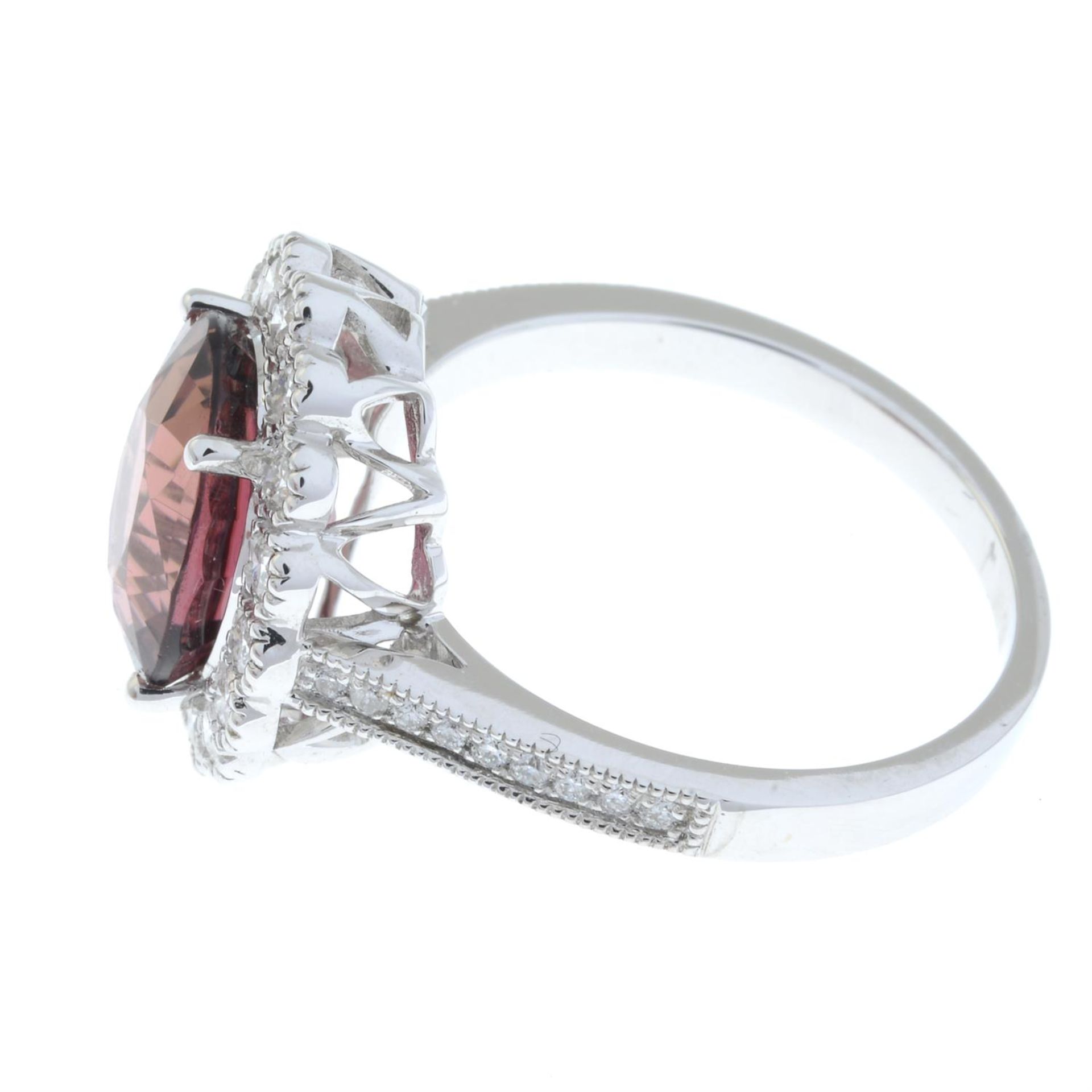An 18ct gold tourmaline and brilliant-cut diamond cluster ring. - Image 4 of 5