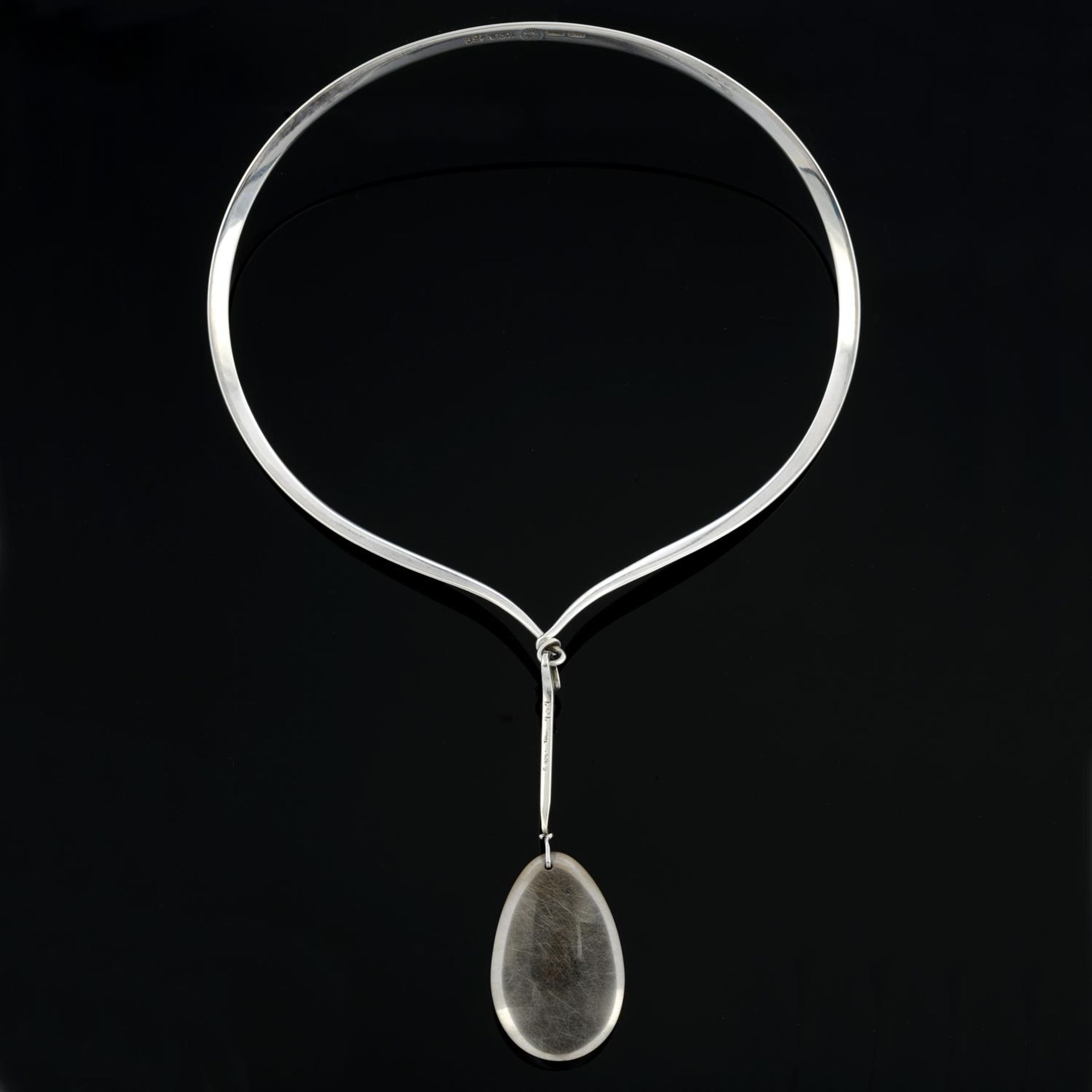 A rutilated quartz 'Dew Drop' necklace collar, by Torun Bülow-Hübe for Georg Jensen. - Image 3 of 4