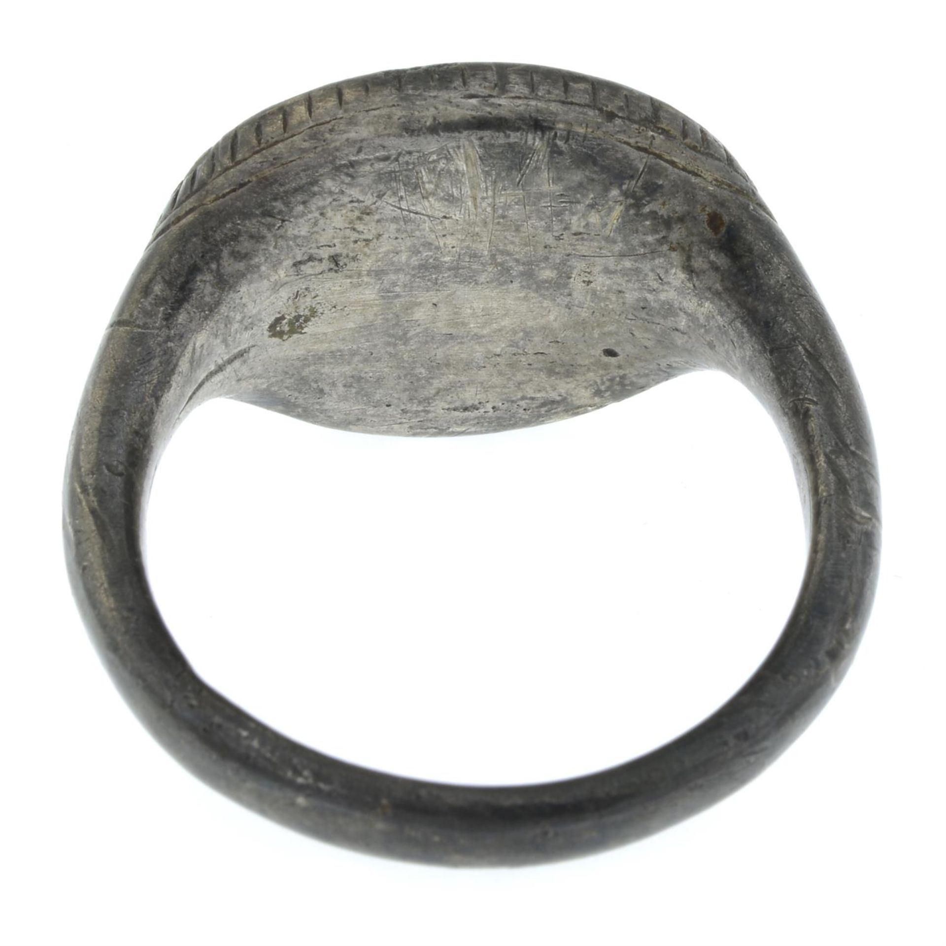 A late to post Medieval silver intaglio signet ring, depicting a bearded gentleman, - Image 3 of 6