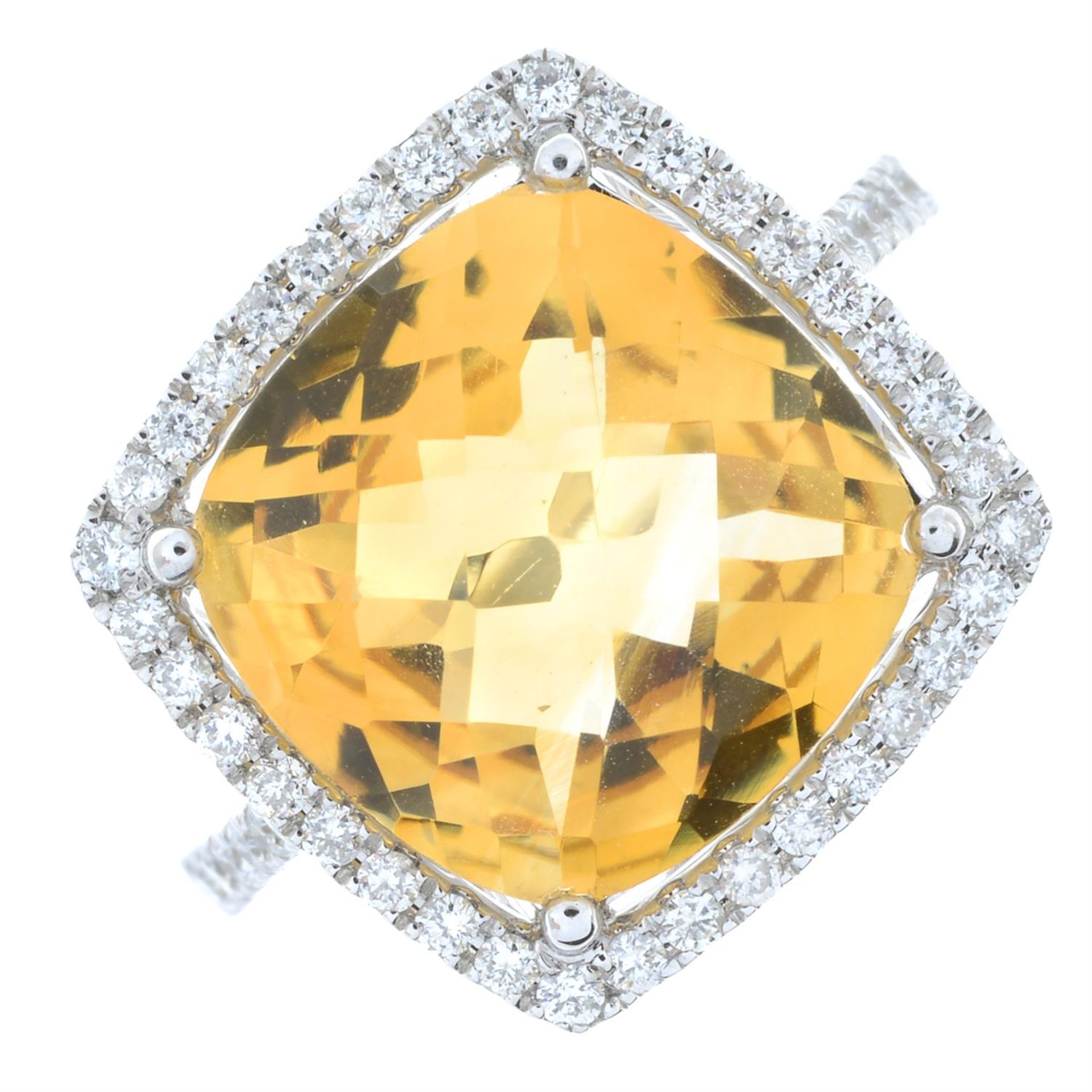 An 18ct gold citrine and brilliant-cut diamond dress ring. - Image 2 of 5