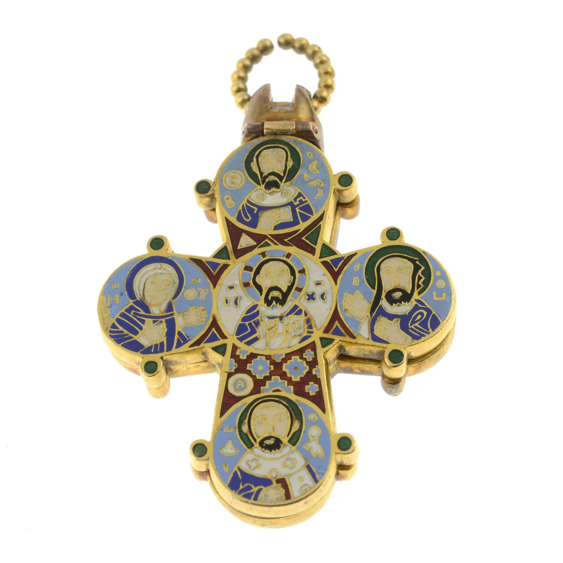 A mid to late 19th century 18ct gold enamel replica Dagmar Cross pendant, by Borgen & Co. - Image 3 of 5