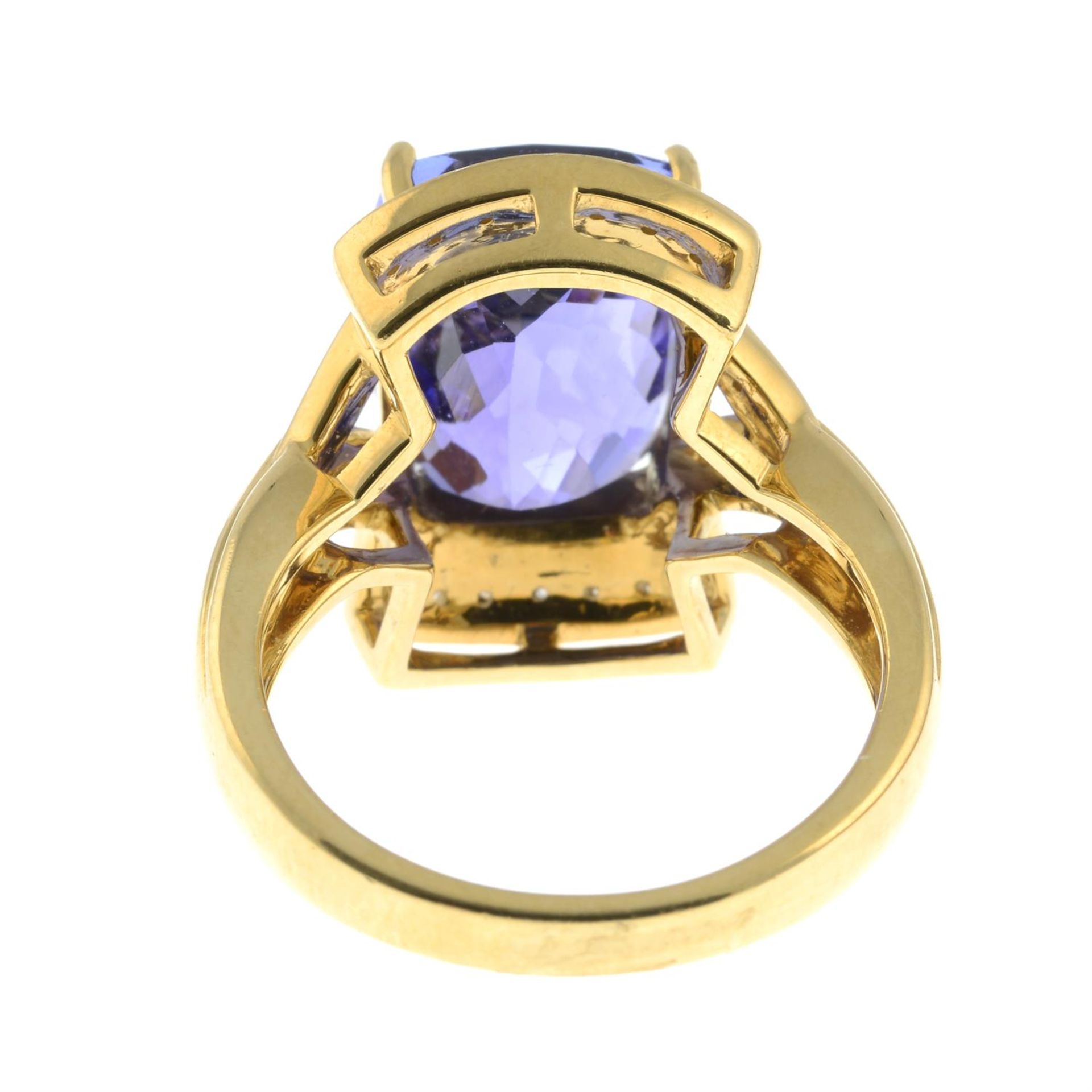 An 18ct gold tanzanite and brilliant-cut diamond dress ring. - Image 4 of 6