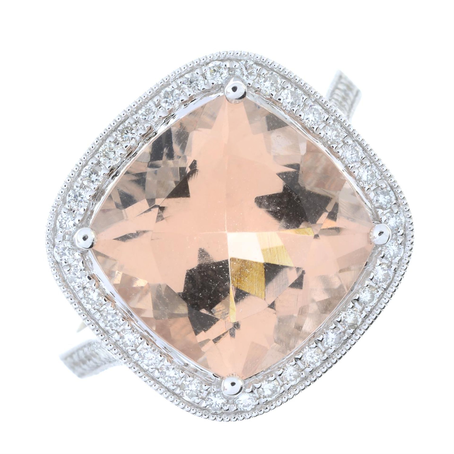 An 18ct gold morganite and brilliant-cut diamond dress ring. - Image 2 of 5
