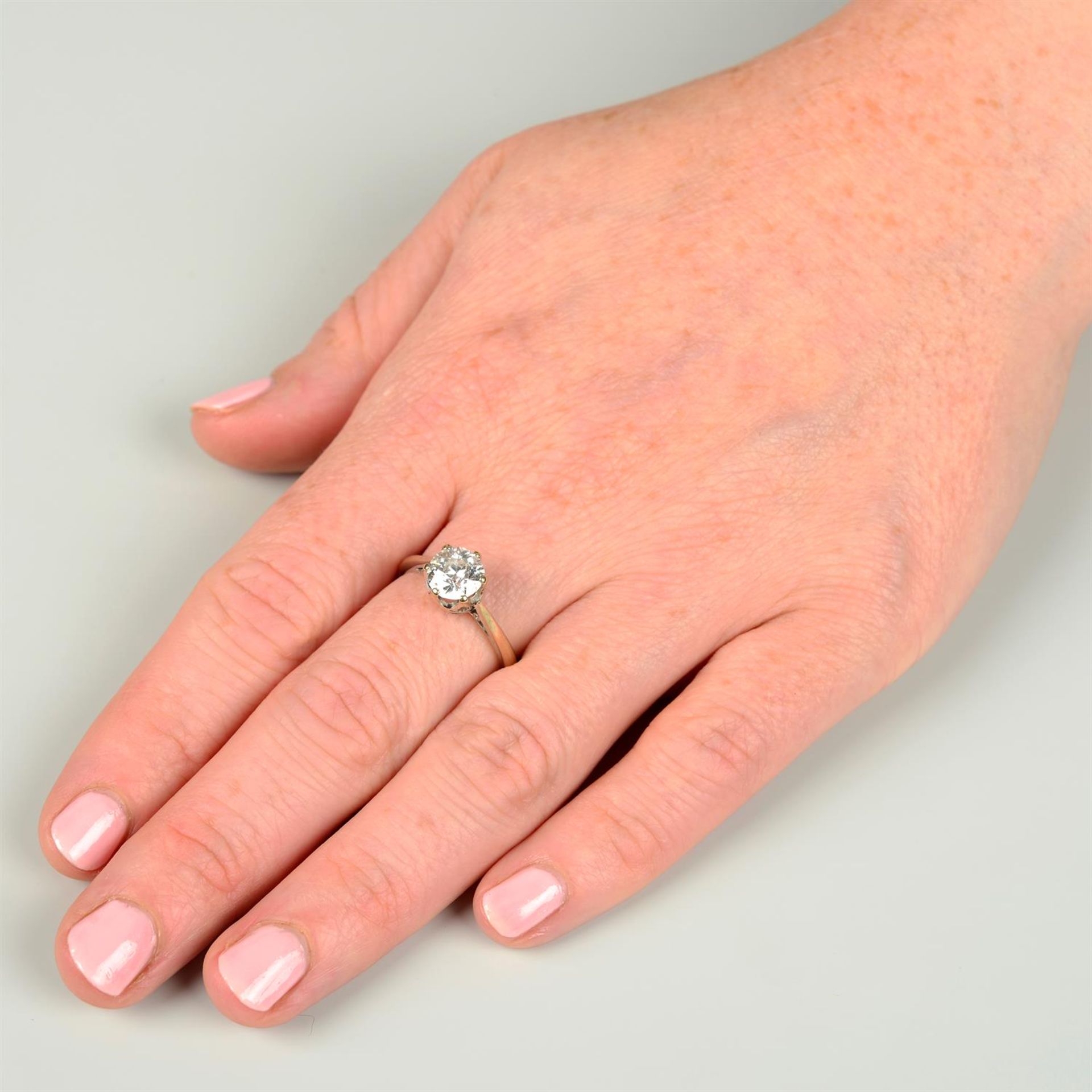An 18ct gold circular-cut diamond single-stone ring. - Image 5 of 5