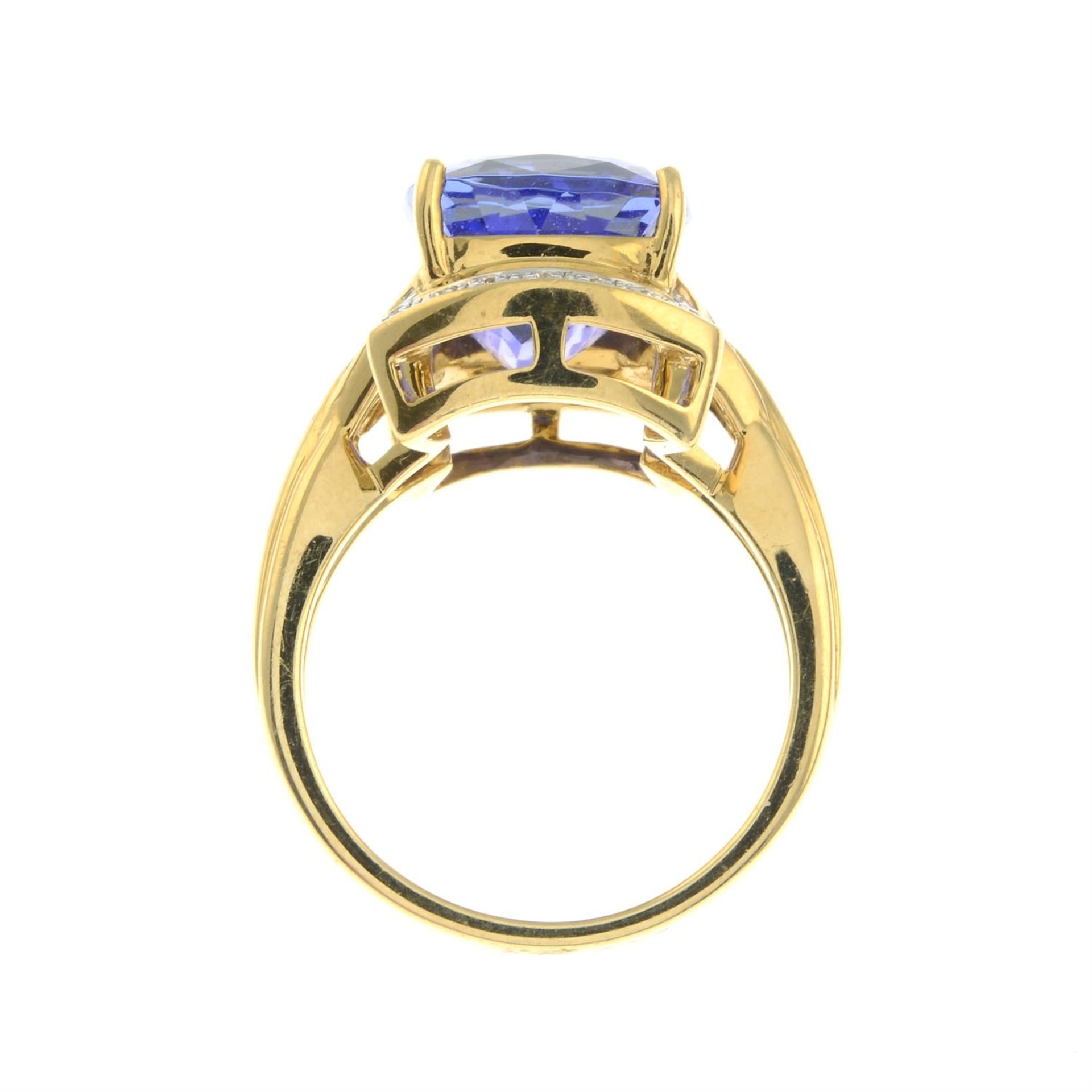 An 18ct gold tanzanite and brilliant-cut diamond dress ring. - Image 5 of 6