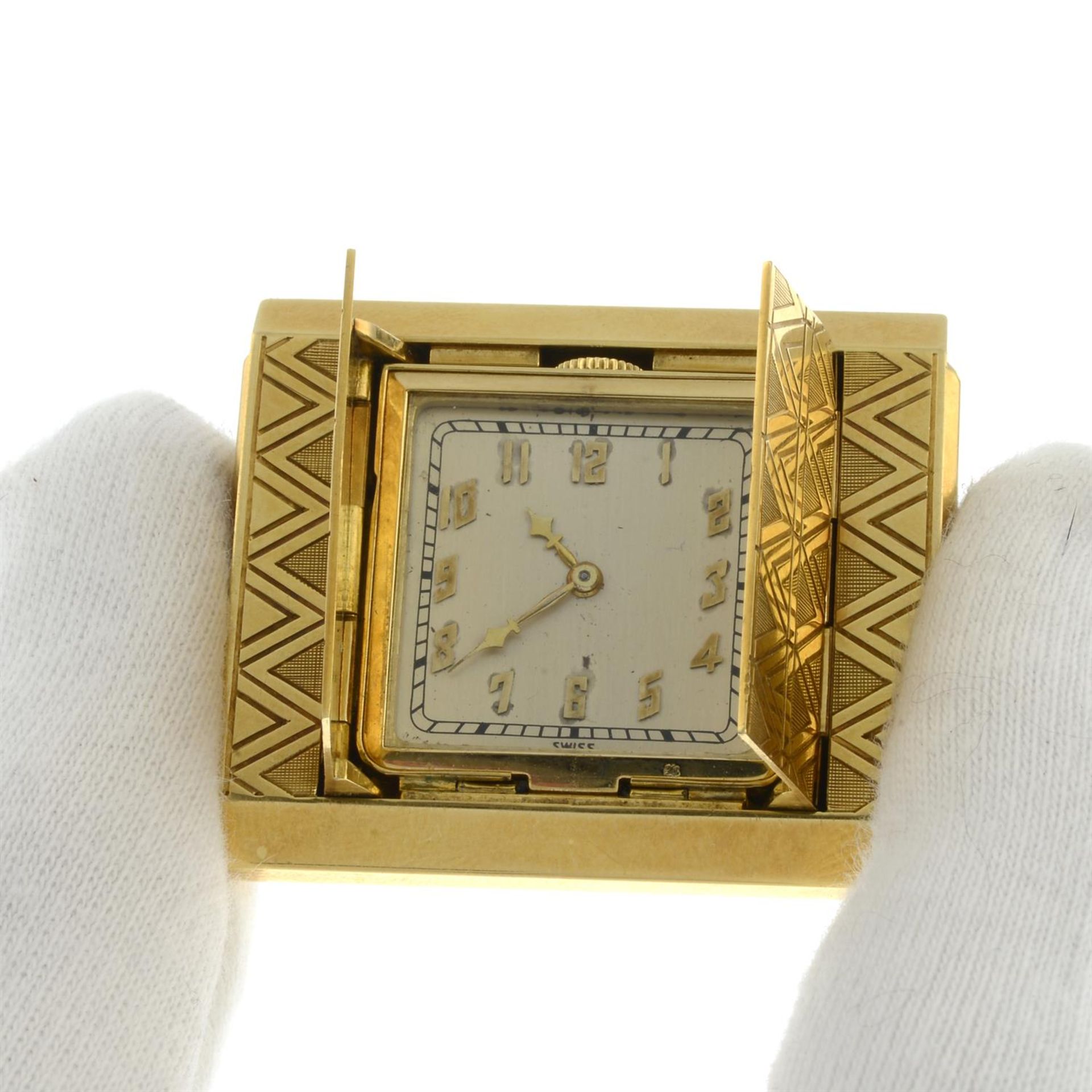 A mid 20th century 18ct gold travel watch, by Vacheron Constantin. - Image 3 of 4