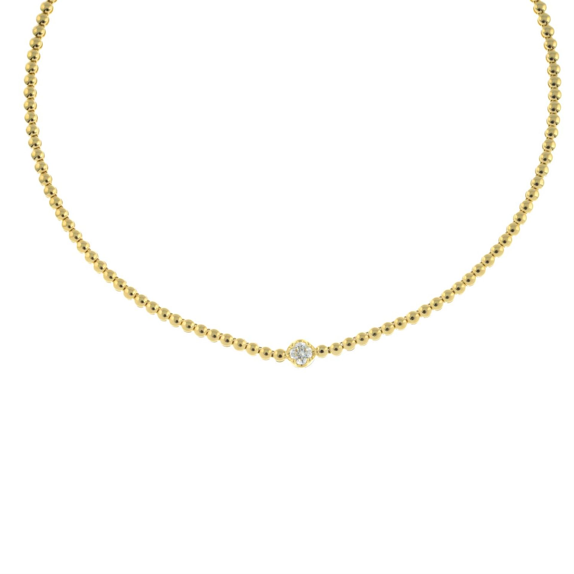 An 18ct gold brilliant-cut diamond highlight bead-link necklace, by Jennifer Meyer. - Image 2 of 5