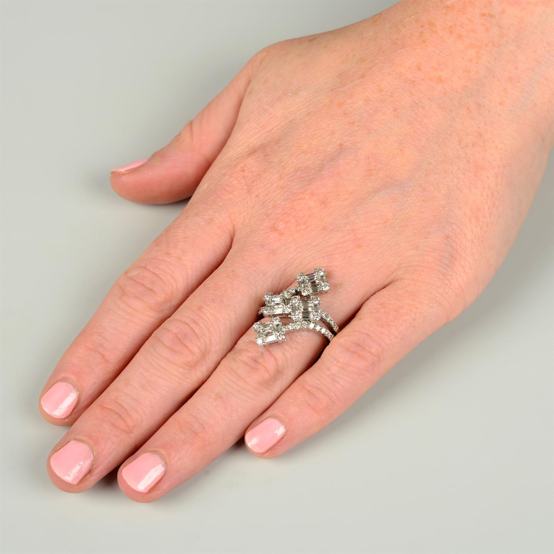 A platinum vari-shape diamond dress ring. - Image 5 of 5