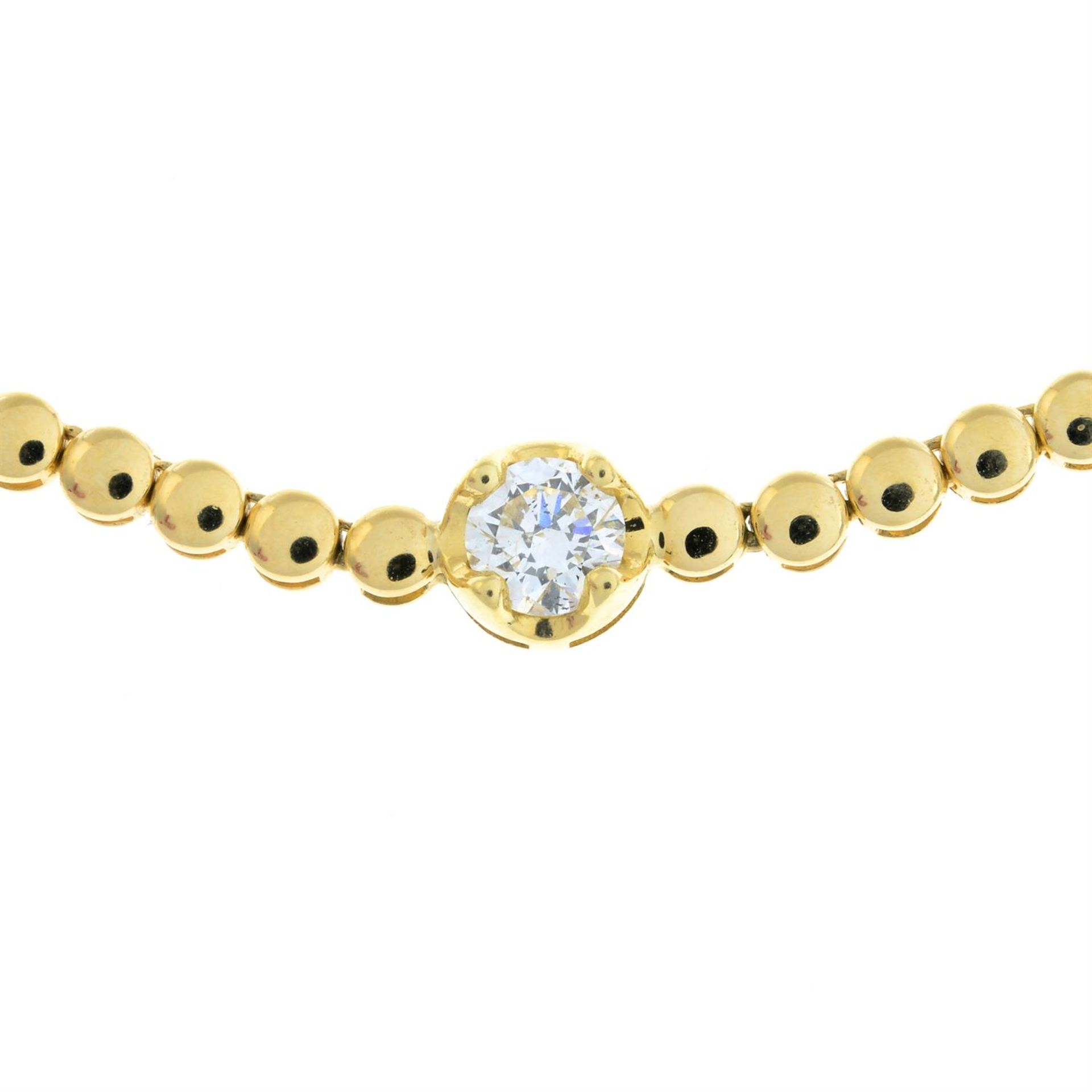 An 18ct gold brilliant-cut diamond highlight bead-link necklace, by Jennifer Meyer. - Image 4 of 5