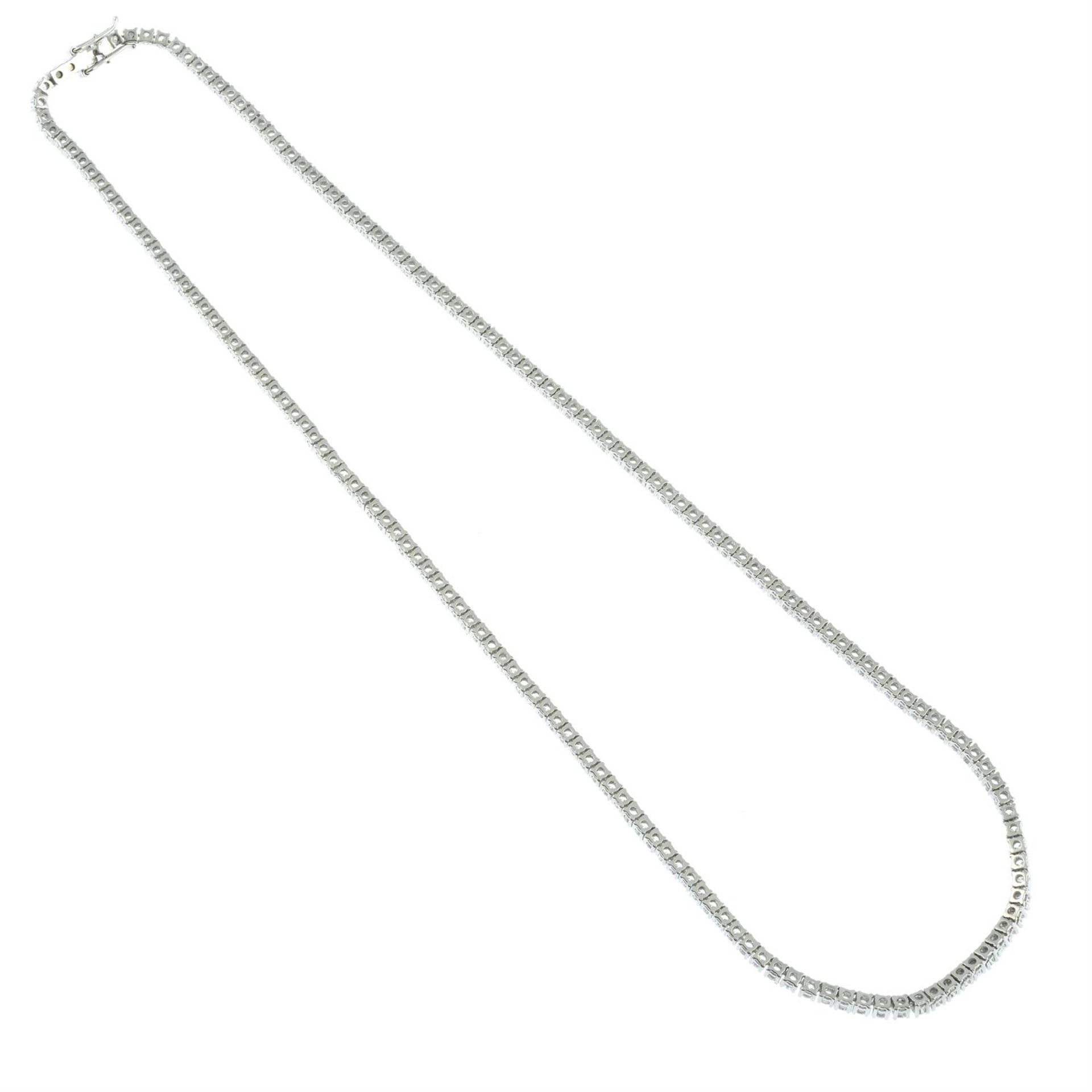 A brilliant-cut diamond line necklace. - Image 3 of 5