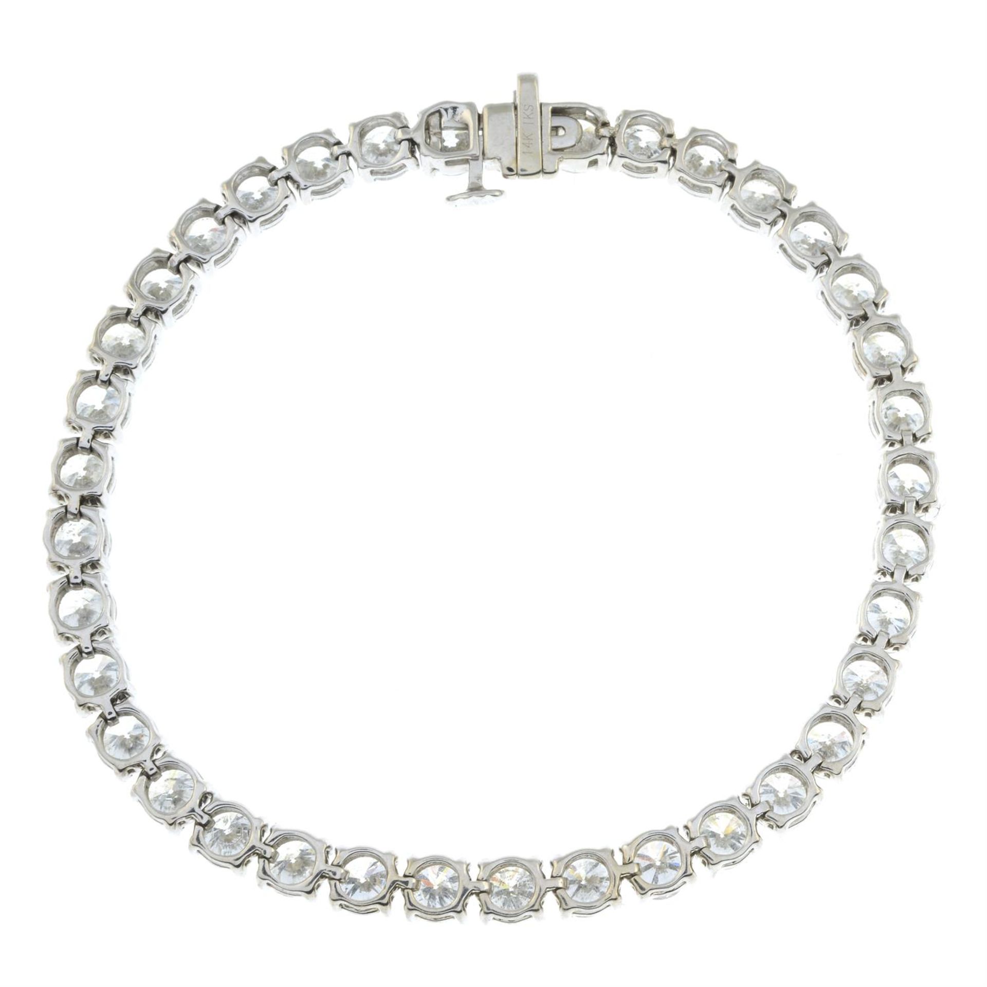 A brilliant-cut diamond line bracelet. - Image 3 of 3