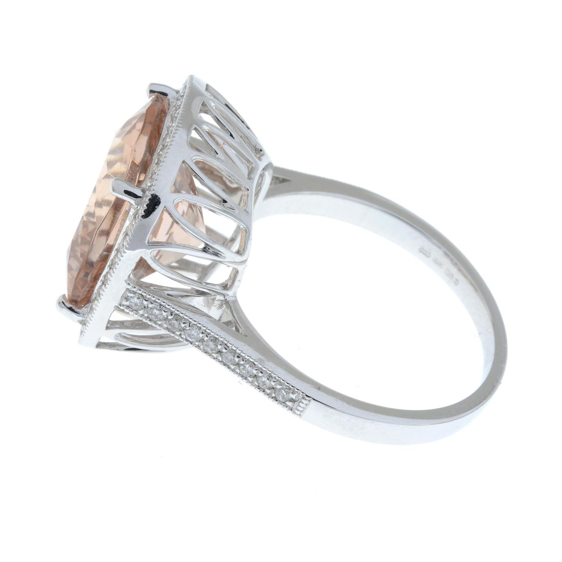 An 18ct gold morganite and brilliant-cut diamond dress ring. - Image 4 of 5