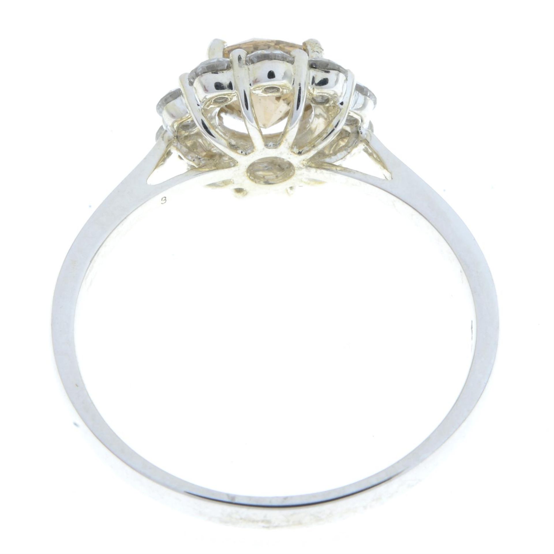 An 18ct gold 'brown' diamond and diamond cluster ring. - Image 3 of 5