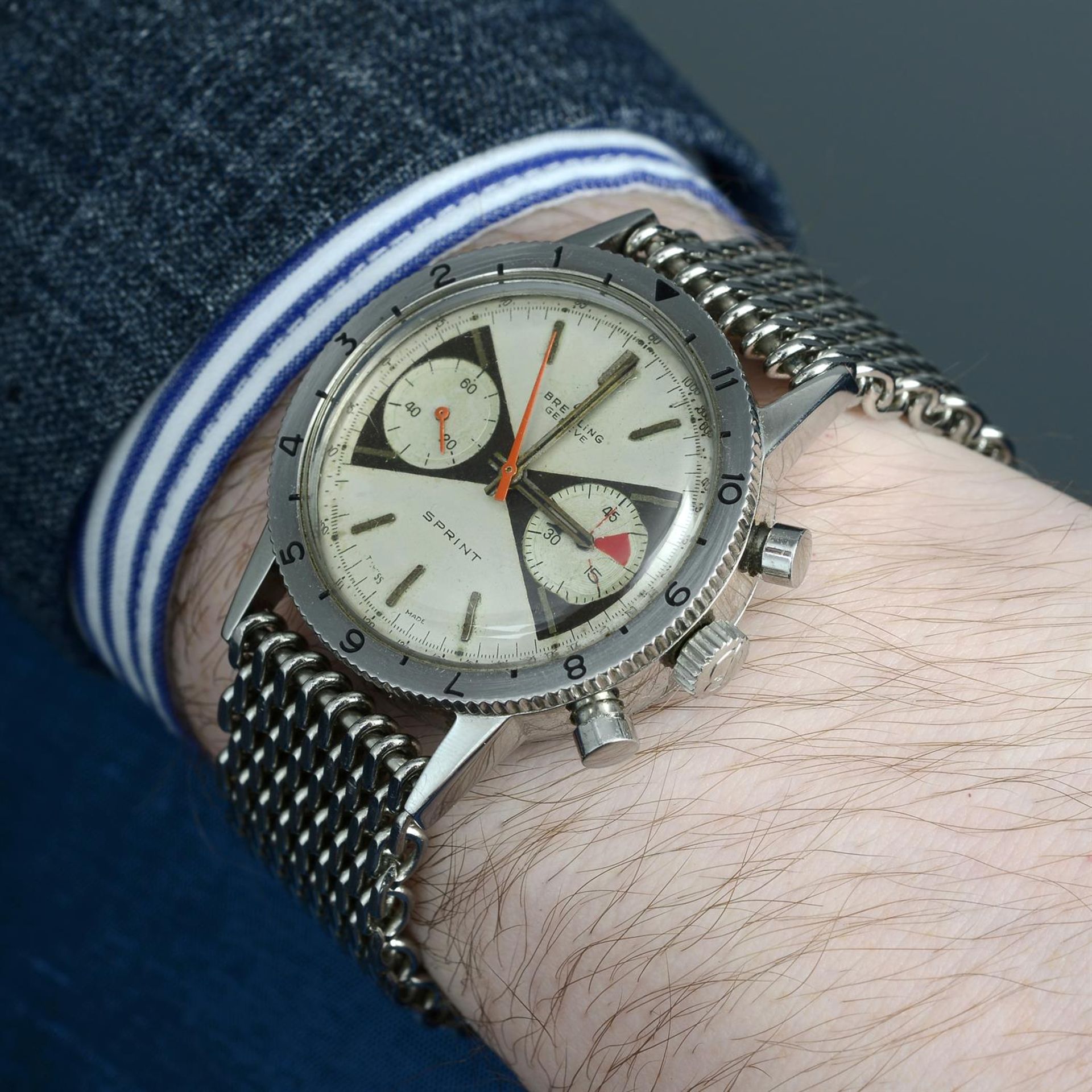 BREITLING - a stainless steel Sprint chronograph bracelet watch, 38mm. - Image 5 of 5