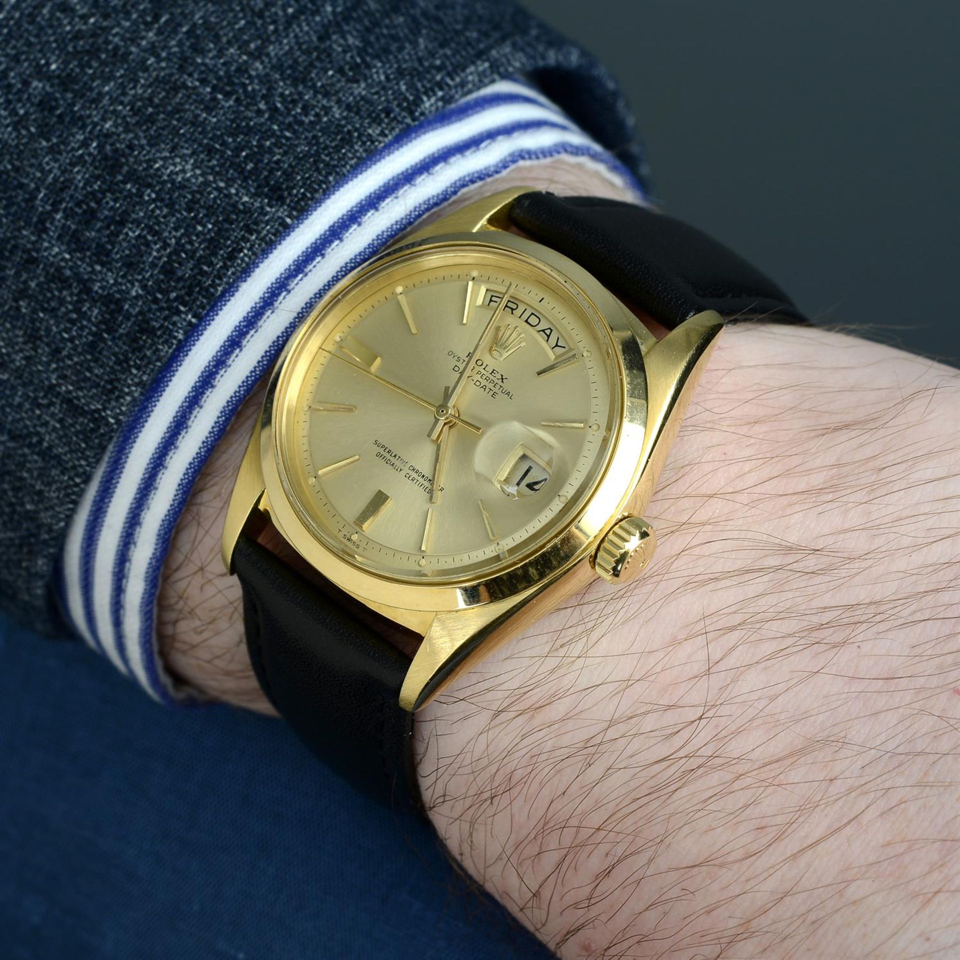 ROLEX - an 18ct yellow gold Oyster Perpetual Day-Date wrist watch, 36mm. - Image 5 of 5