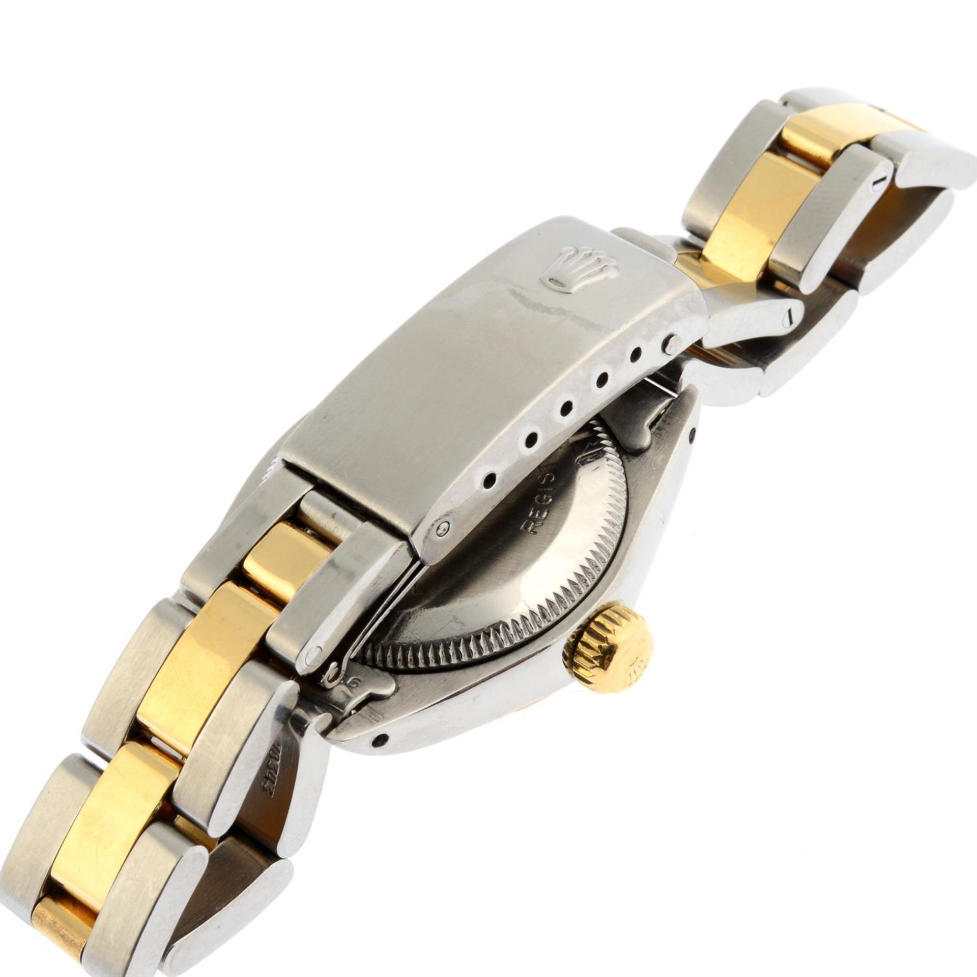 ROLEX - a bi-metal Oyster Perpetual 'Zephyr' bracelet watch, 25mm. - Image 3 of 5