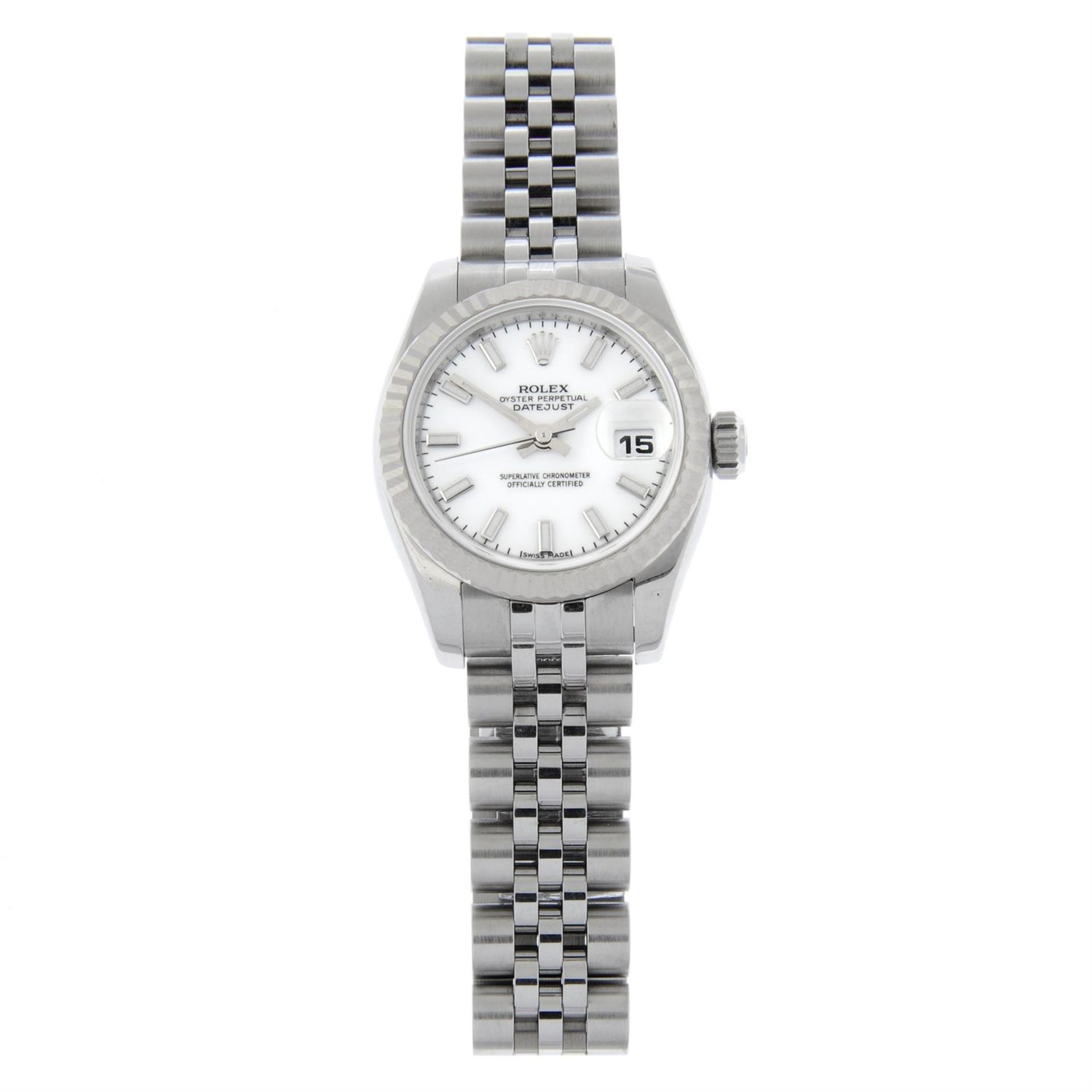 ROLEX - a bi-metal Oyster Perpetual Datejust bracelet watch, 26mm.
