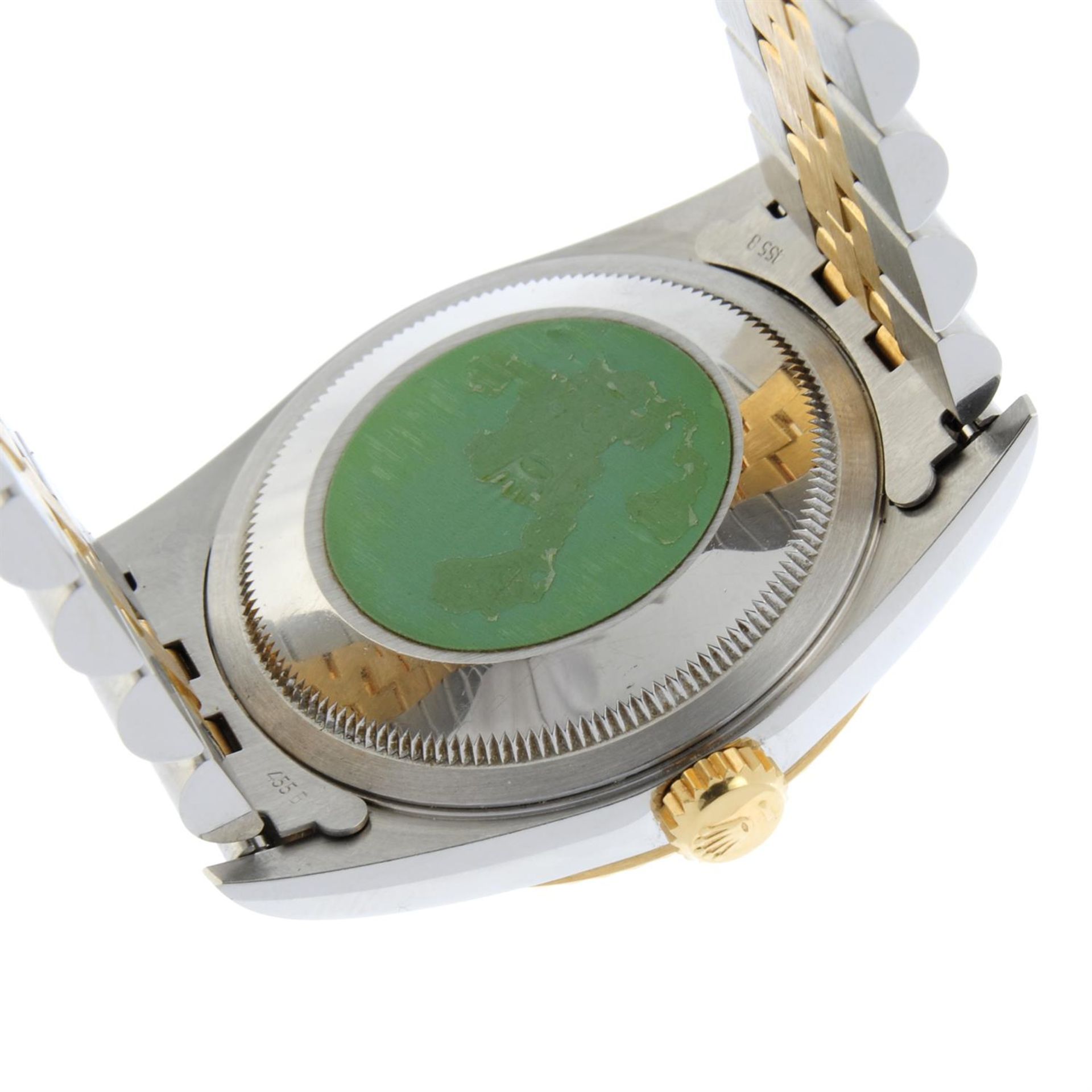 ROLEX - a bi-metal Oyster Perpetual Datejust bracelet watch, 36mm. - Image 5 of 6
