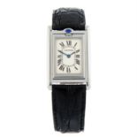 CARTIER - a stainless steel Basculante wrist watch, 23x28mm.