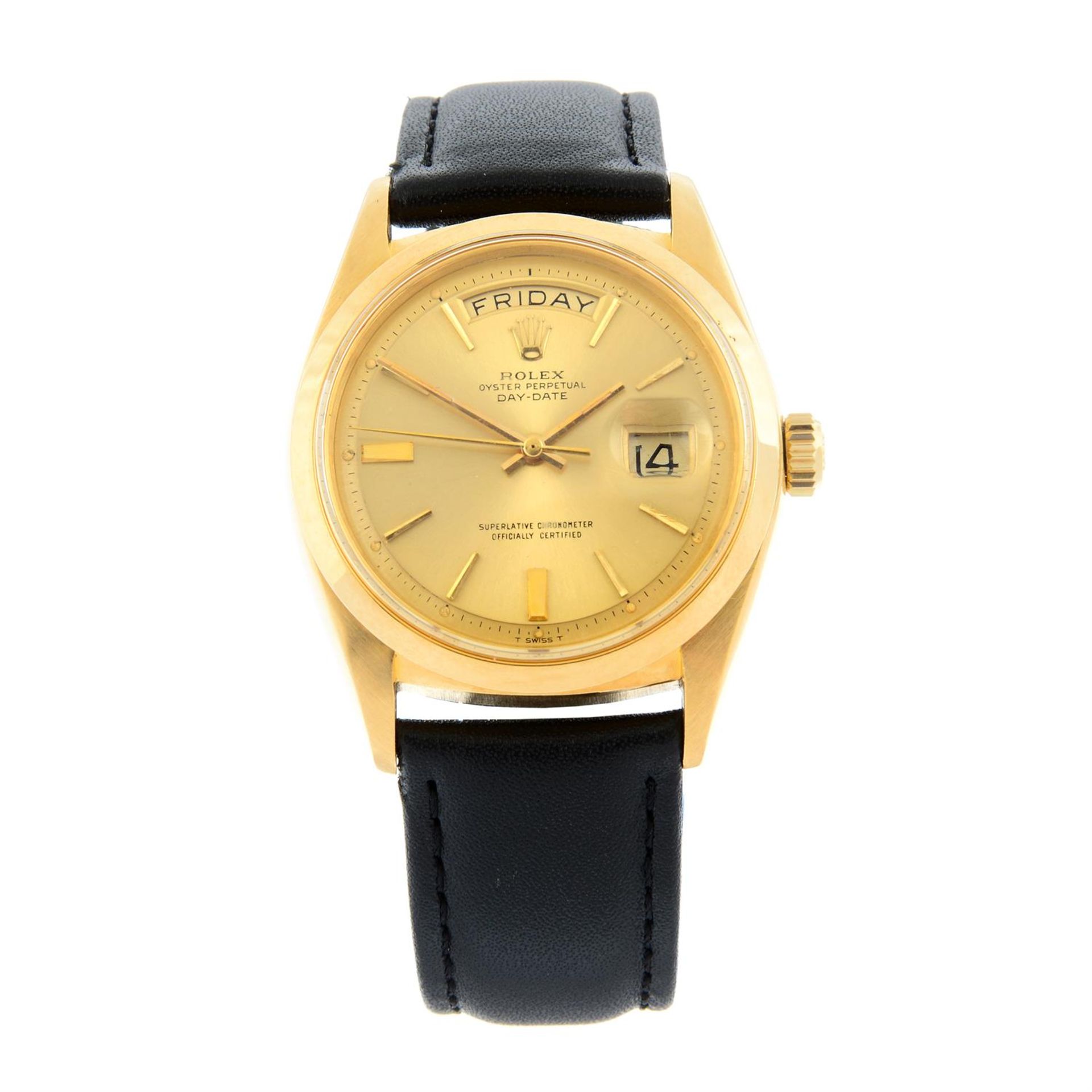 ROLEX - an 18ct yellow gold Oyster Perpetual Day-Date wrist watch, 36mm.