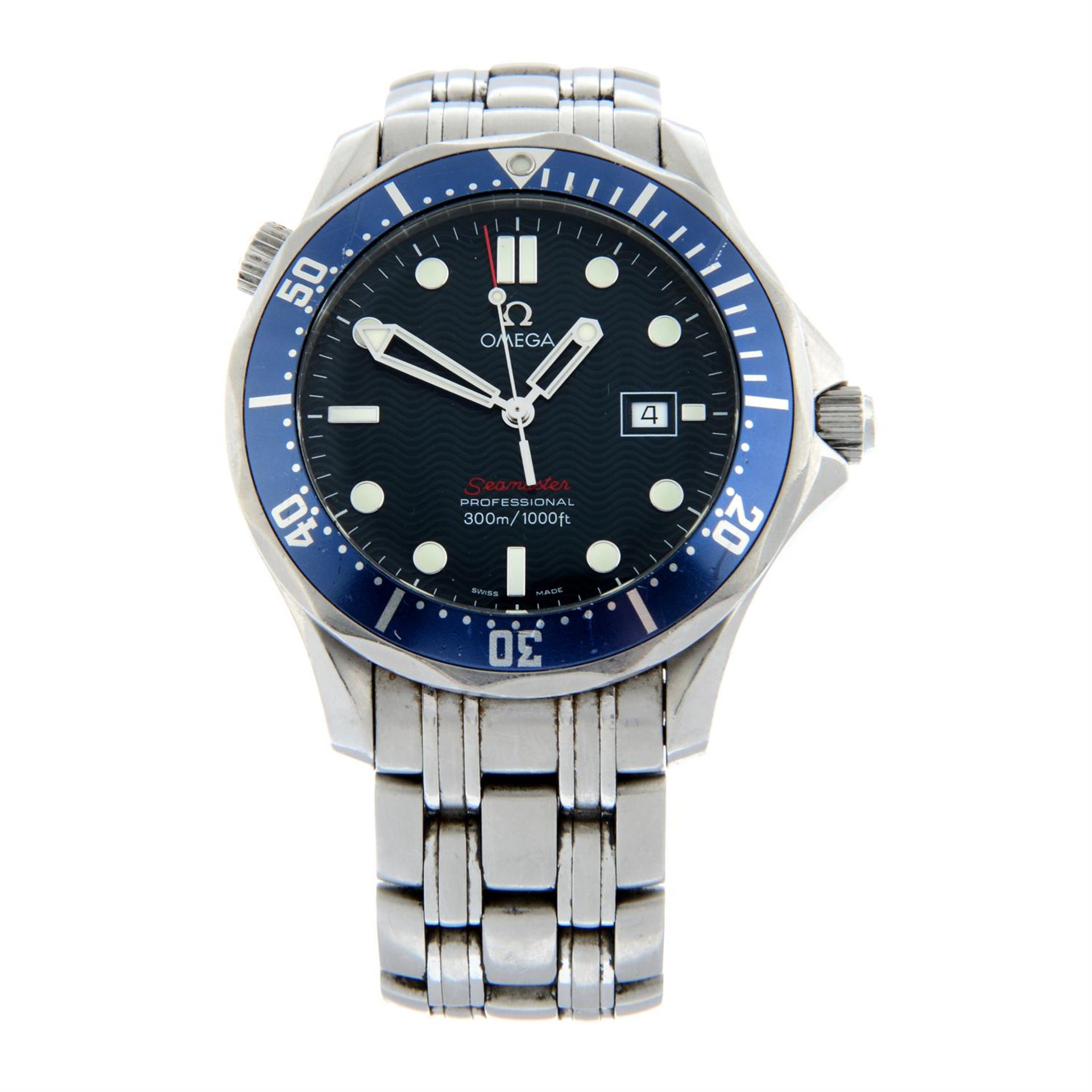 OMEGA - a stainless steel Seamaster Professional 300M bracelet watch, 40mm.