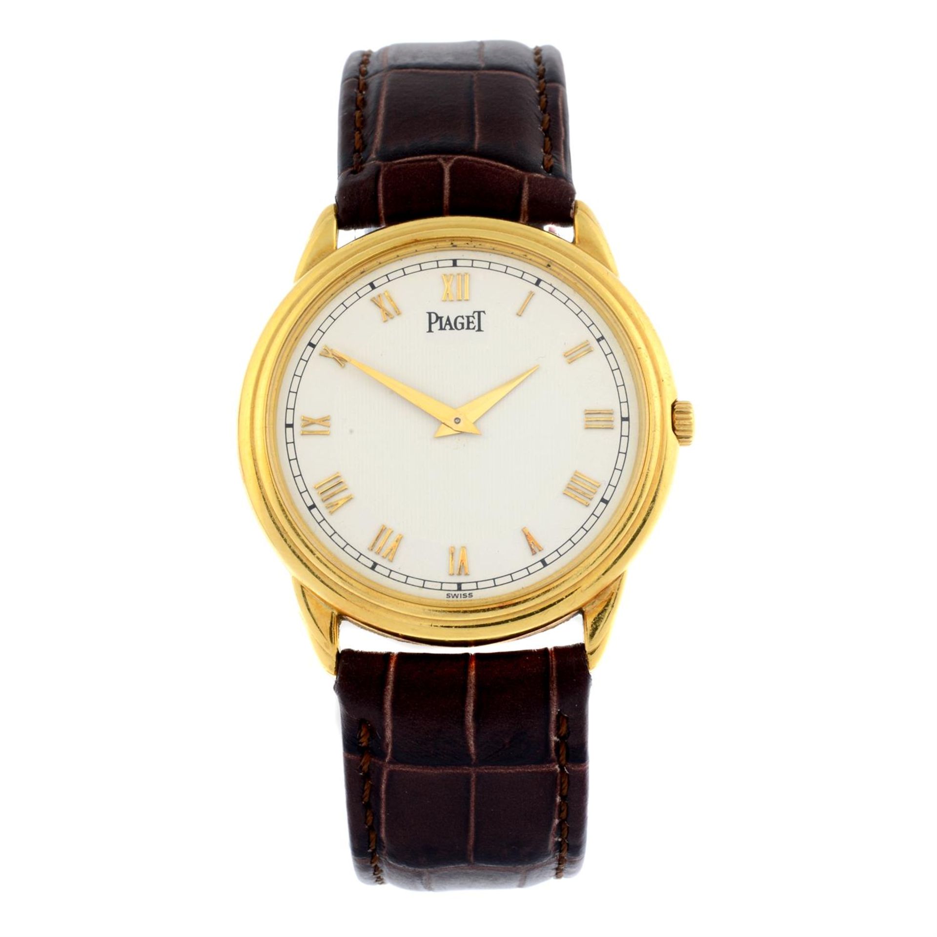 PIAGET - an 18ct yellow gold Ultra Thin wrist watch, 33mm.