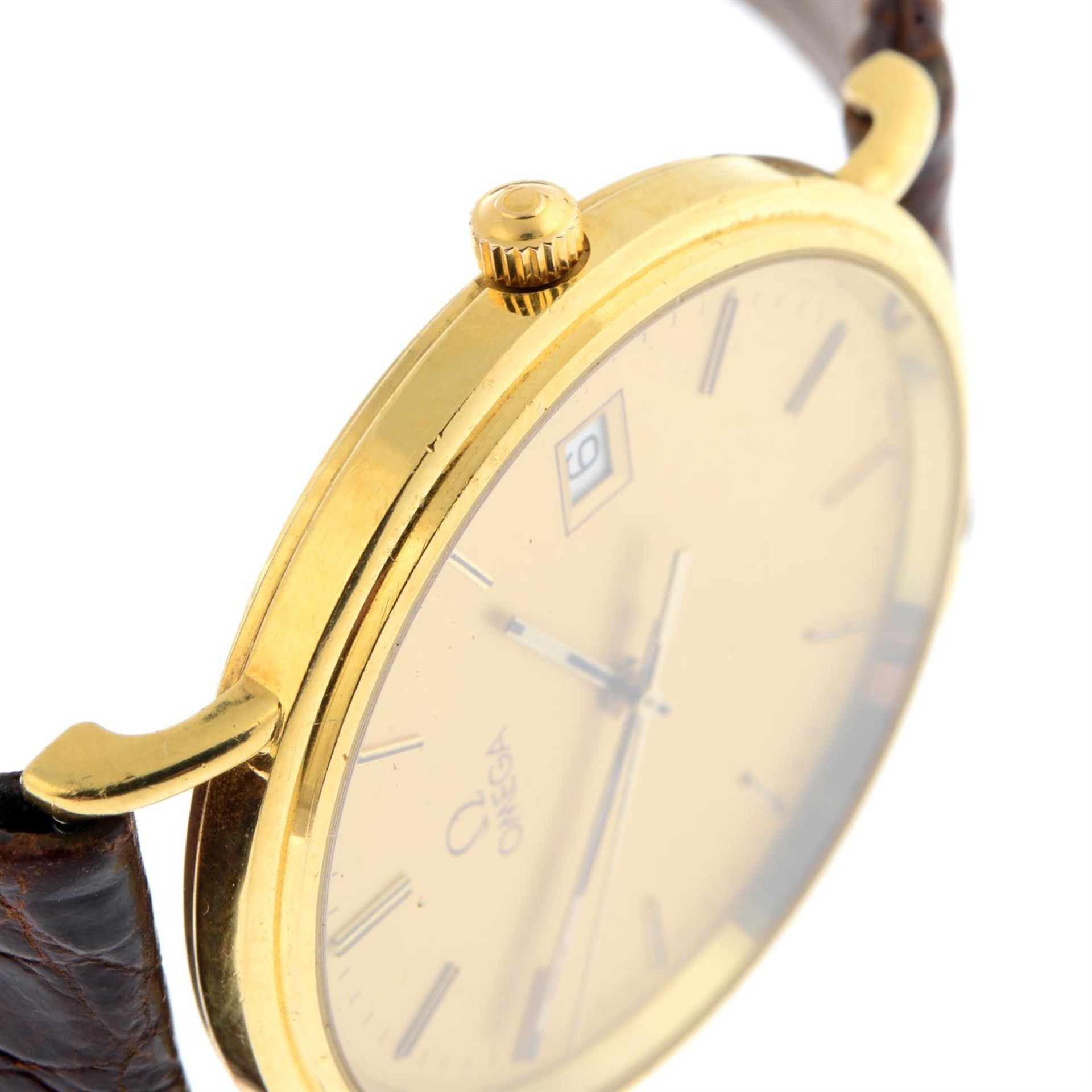 OMEGA - a yellow metal wrist watch, 32mm. - Image 4 of 6