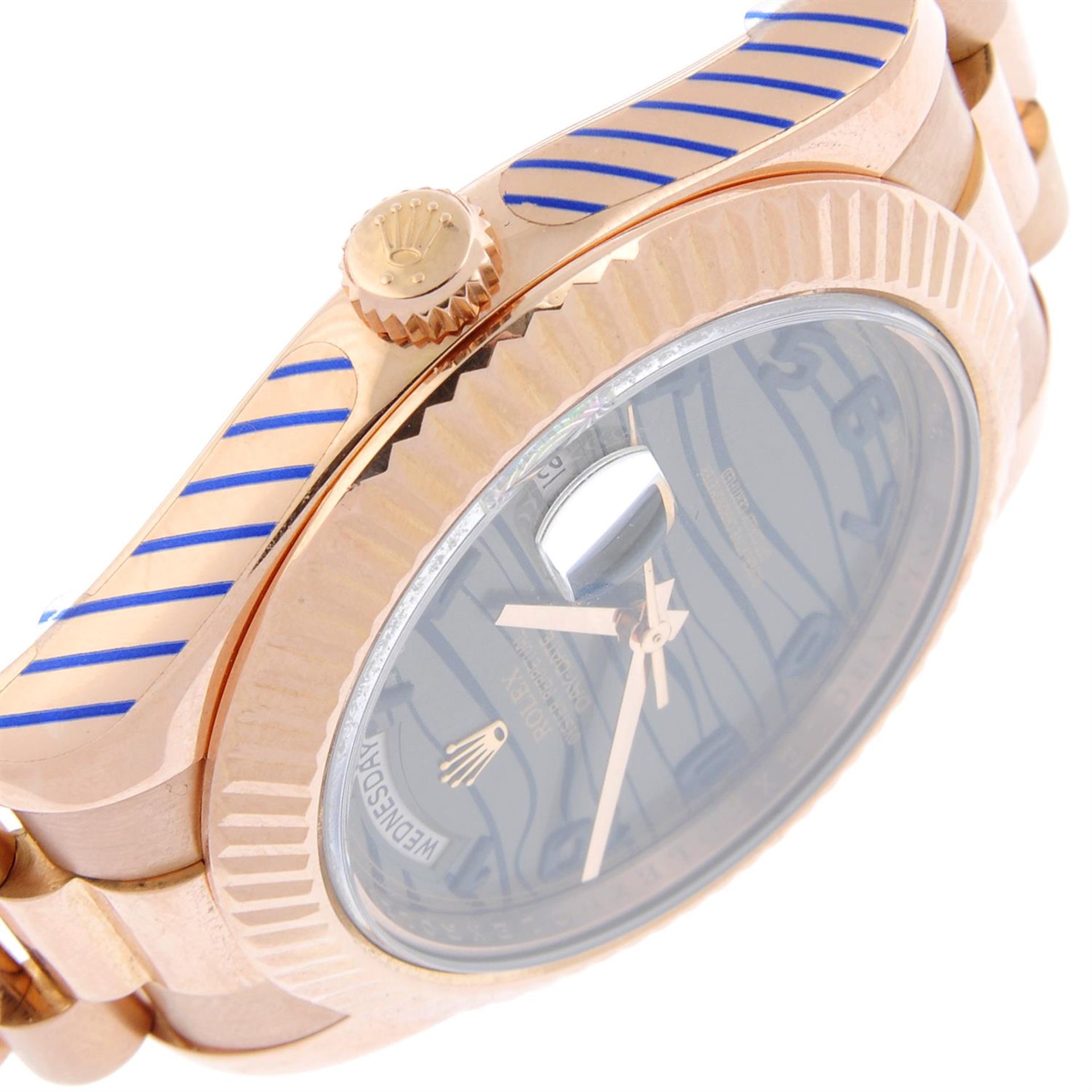 ROLEX - an 18ct rose gold Oyster Perpetual Day-Date II bracelet watch, 41mm. - Image 3 of 7