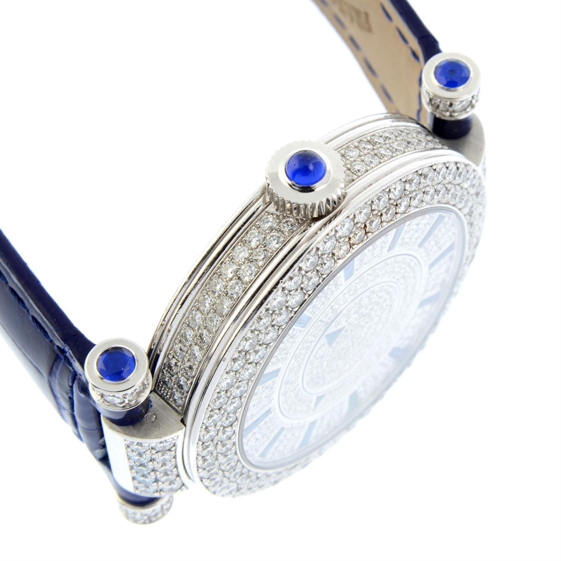 FRANCK MULLER - a factory diamond set 18ct white gold Double Mystery wrist watch, 39mm. - Image 3 of 6