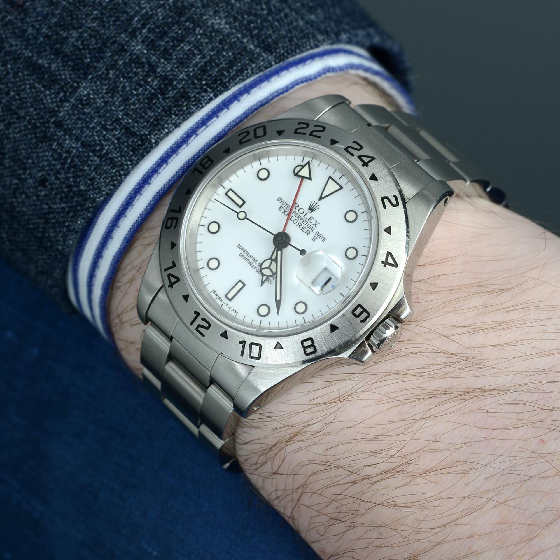 ROLEX - a stainless steel Oyster Perpetual Date Explorer II bracelet watch, 39mm. - Image 7 of 7