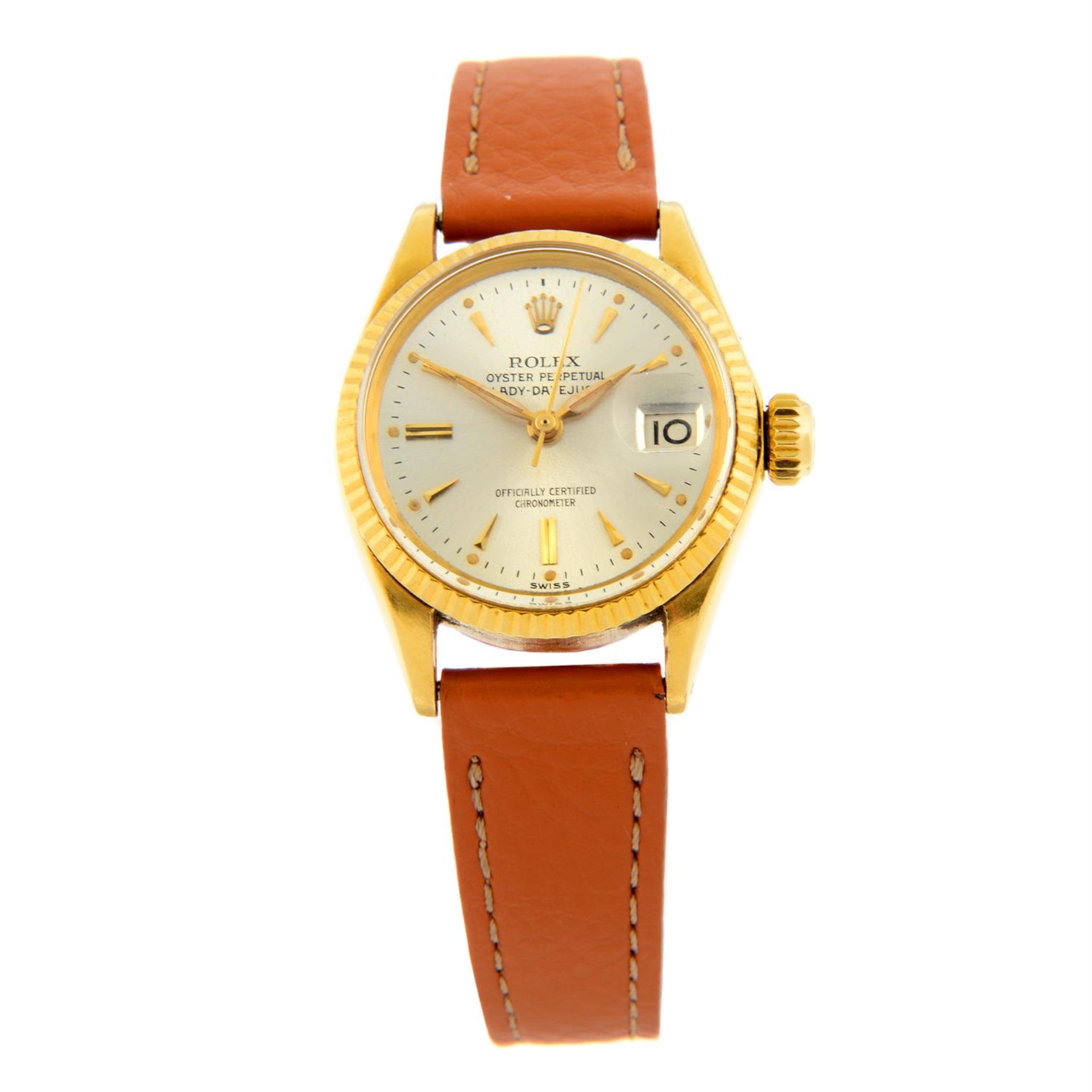ROLEX - an 18ct yellow gold Oyster Perpetual Lady-Datejust wrist watch, 25mm.