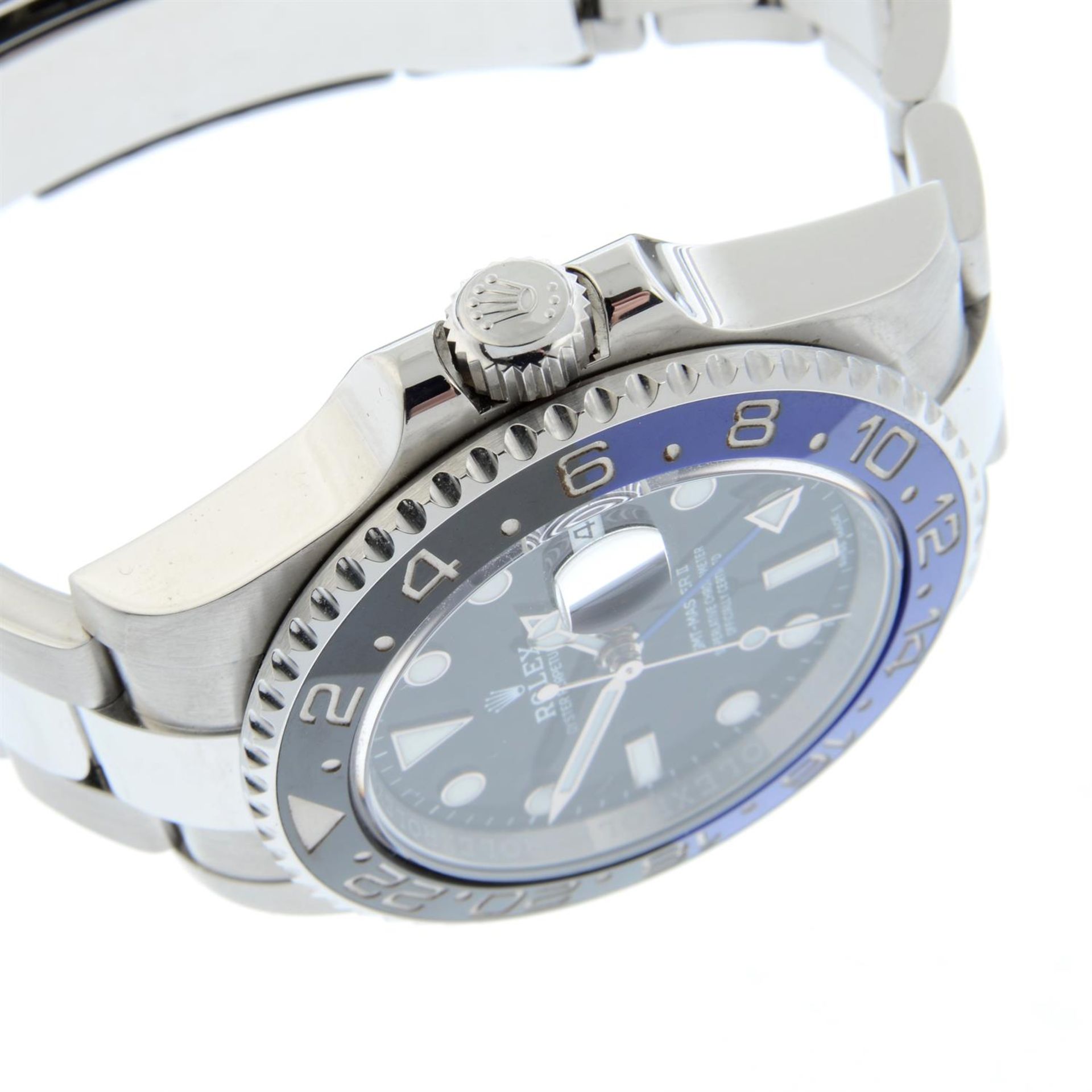 ROLEX - a stainless steel Oyster Perpetual GMT-Master II "Batman" bracelet watch, 40mm. - Image 3 of 8