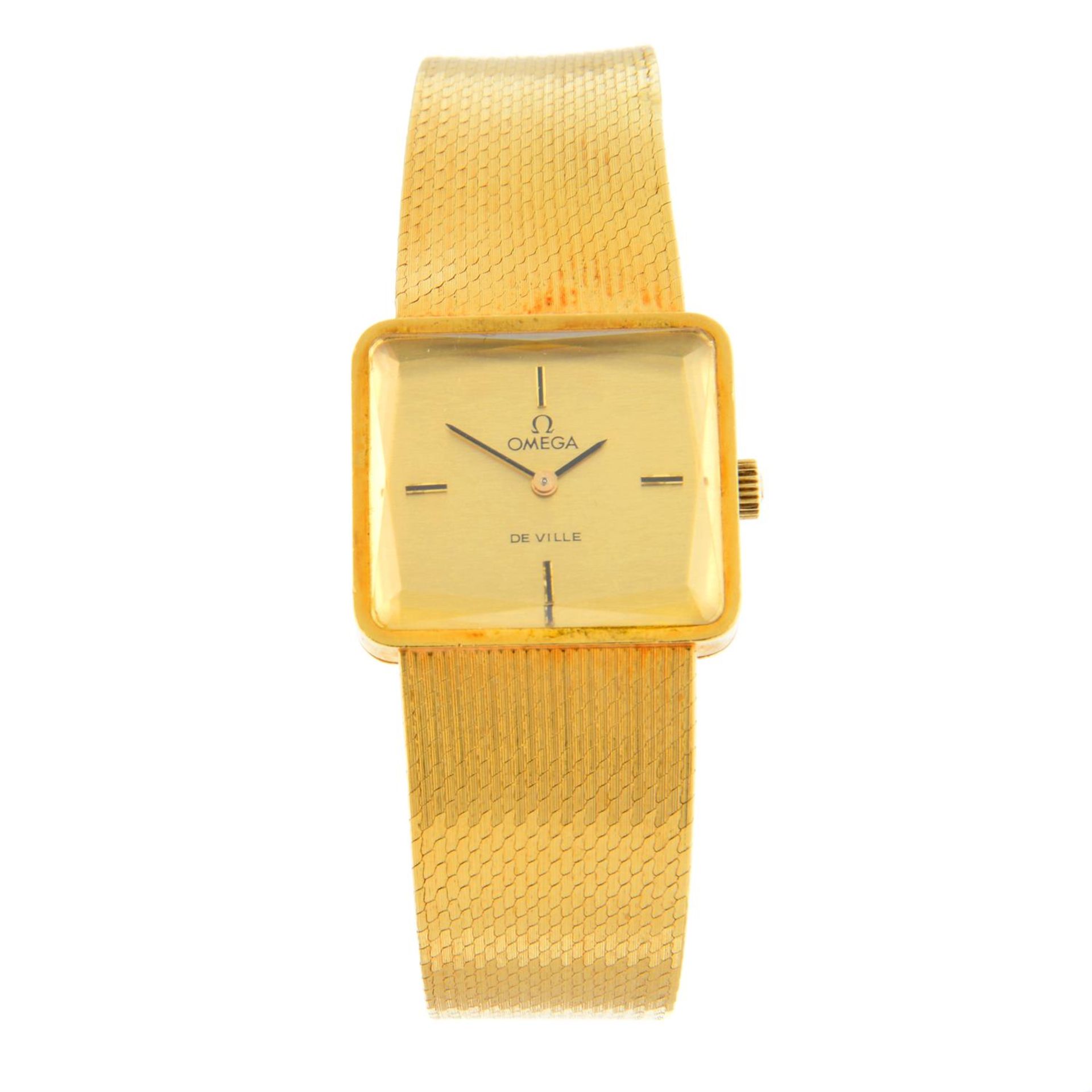 OMEGA - a yellow metal De Ville bracelet watch, 25x22mm.