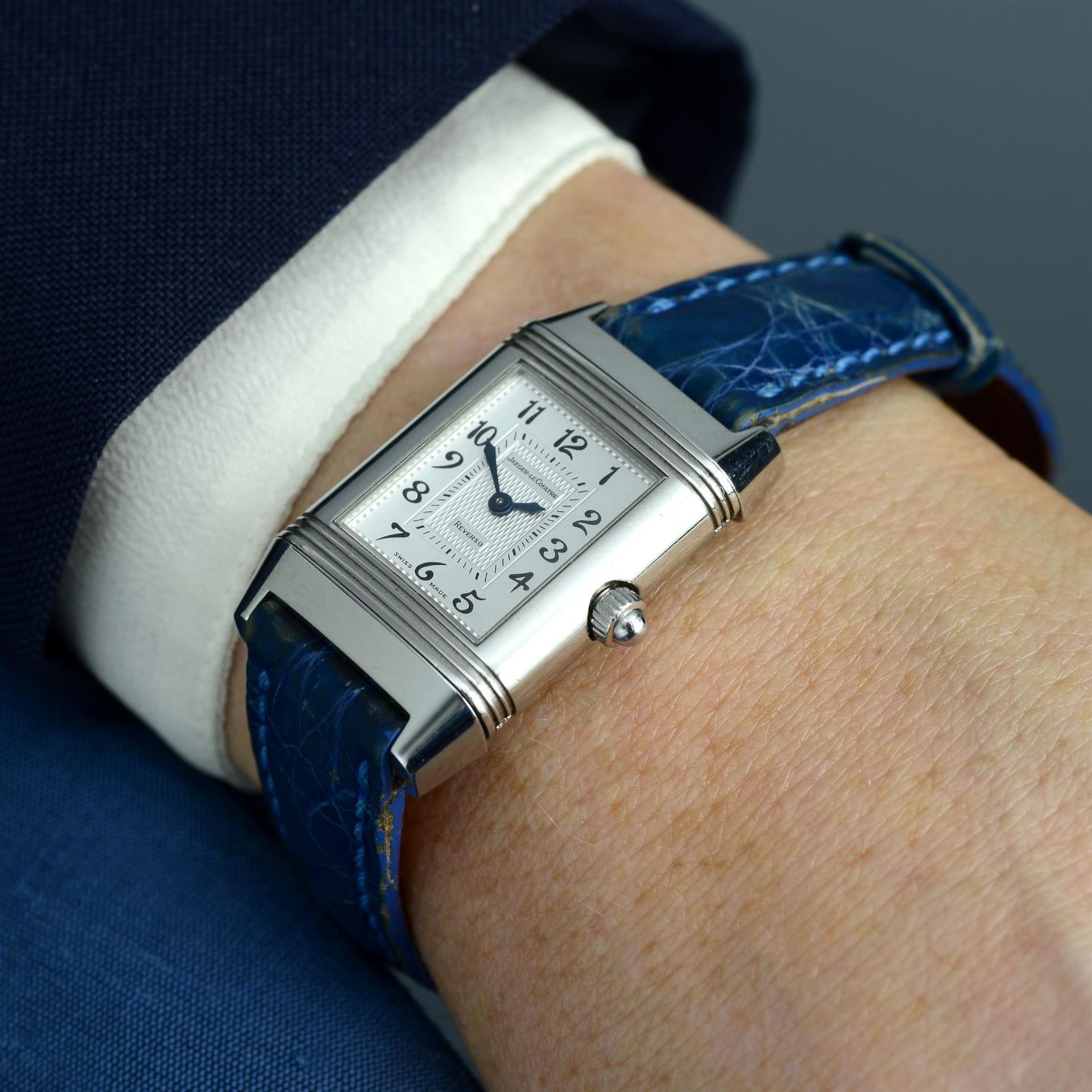 JAEGER-LECOULTRE - a stainless steel Reverso wrist watch, 20.5x29.5mm. - Image 5 of 5