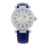 FRANCK MULLER - a factory diamond set 18ct white gold Double Mystery wrist watch, 39mm.