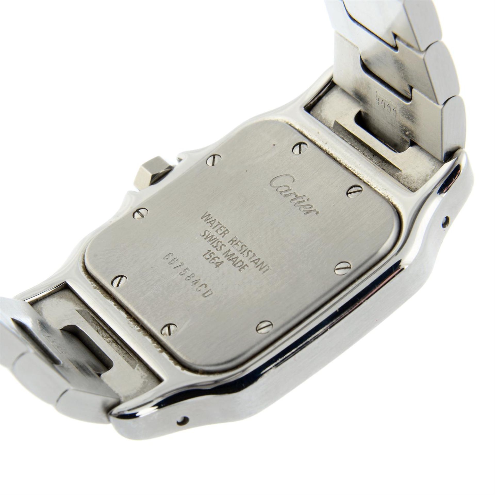 CARTIER - a stainless steel Santos Galbee bracelet watch, 29x29mm. - Image 4 of 5