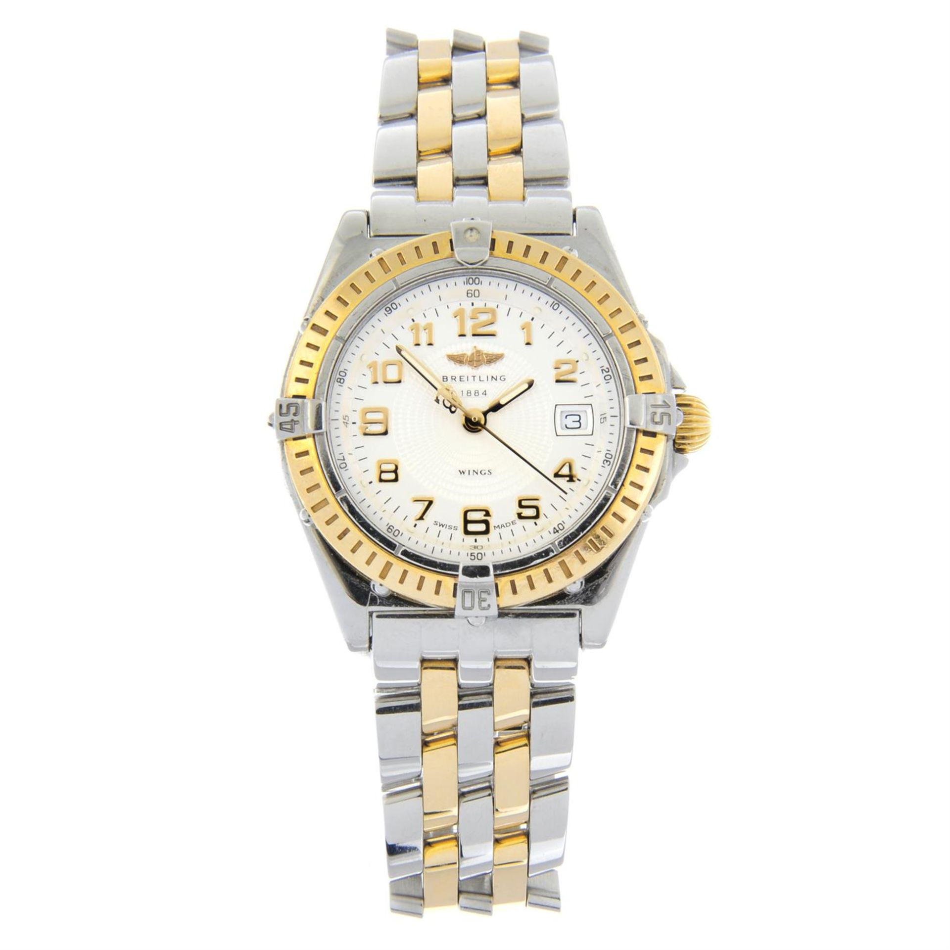 BREITLING - a bi-metal Wings Lady bracelet watch, 30mm.