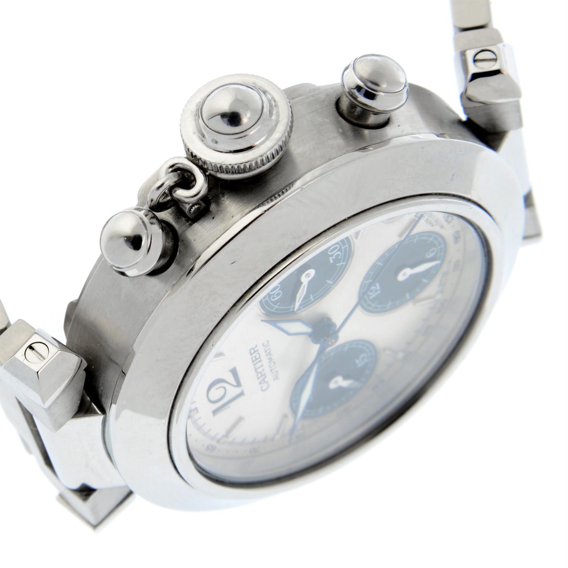 CARTIER - a stainless steel Pasha chronograph bracelet watch, 41mm. - Image 3 of 5