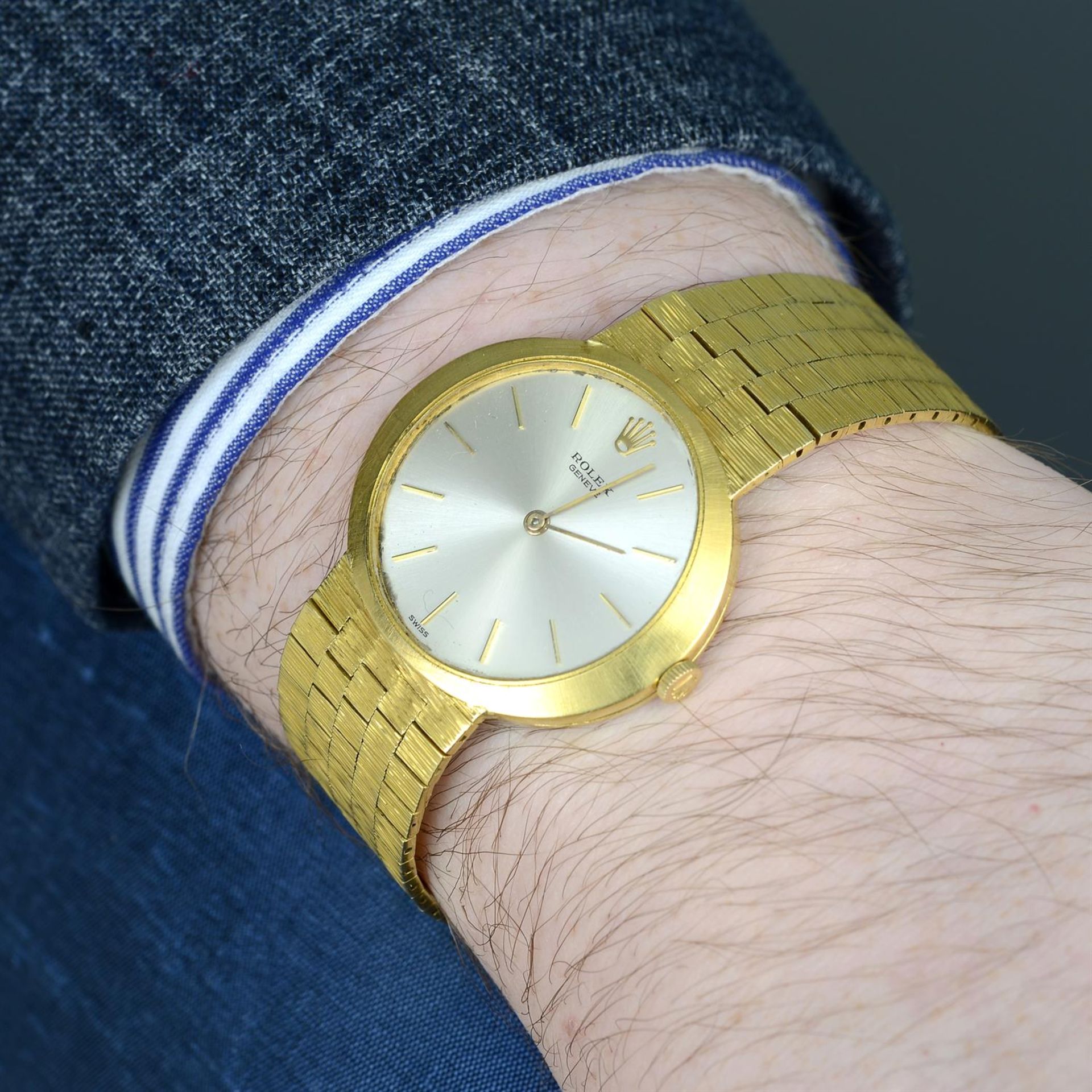 ROLEX - an 18ct yellow gold bracelet watch, 32mm. - Image 5 of 5