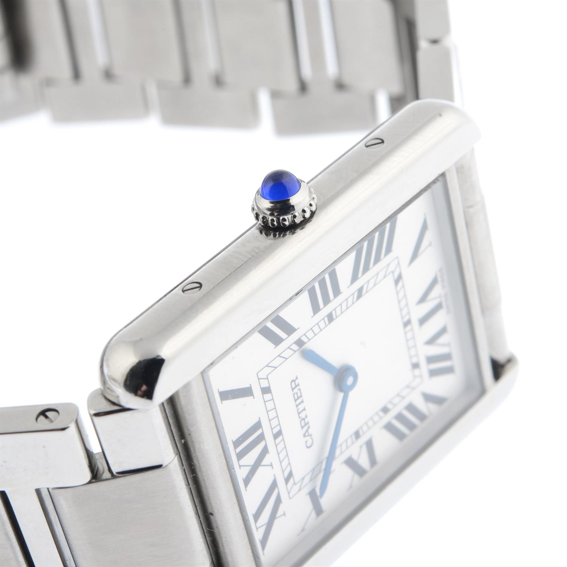 CARTIER - a stainless steel Tank Solo bracelet watch, 28x28mm. - Image 4 of 5