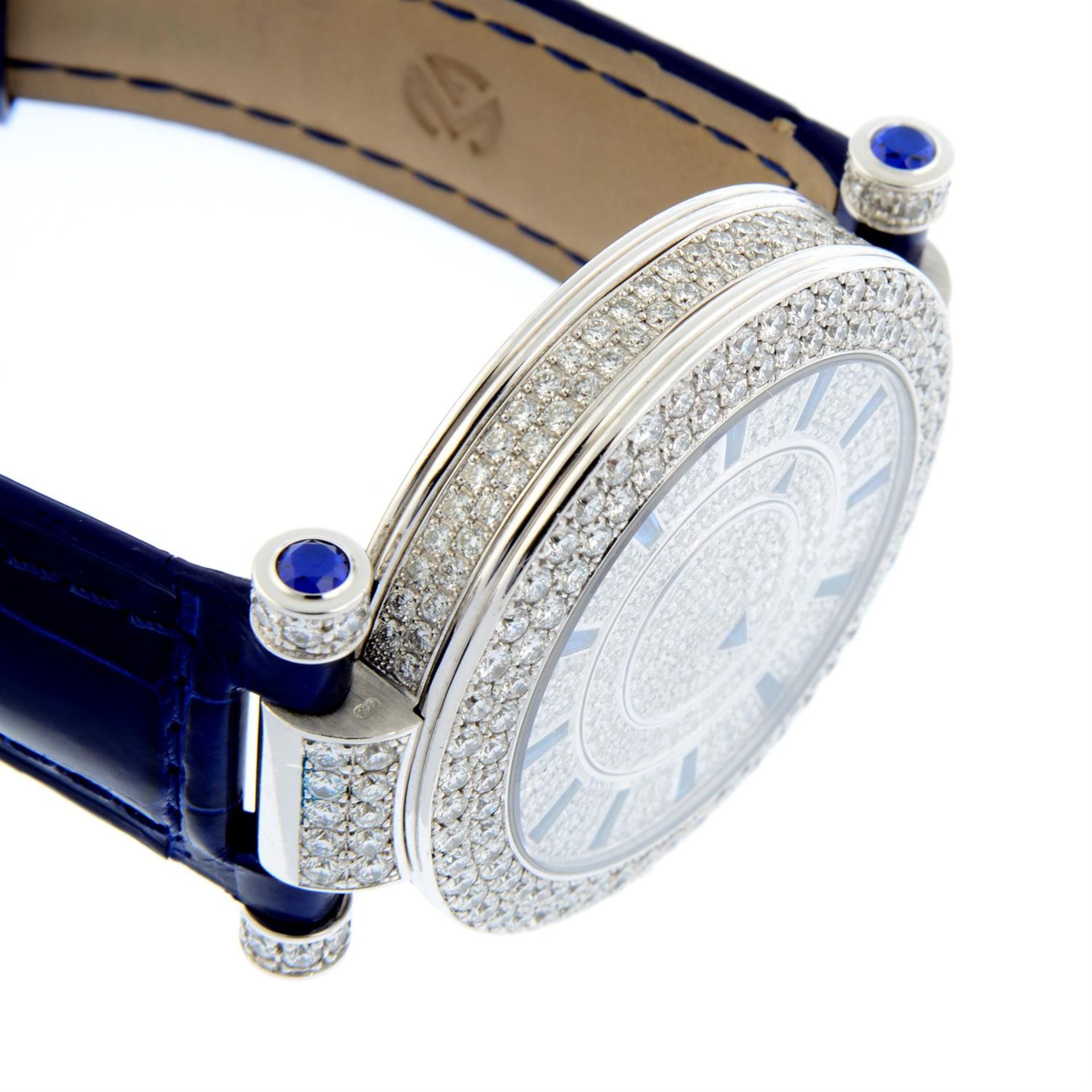 FRANCK MULLER - a factory diamond set 18ct white gold Double Mystery wrist watch, 39mm. - Image 4 of 6