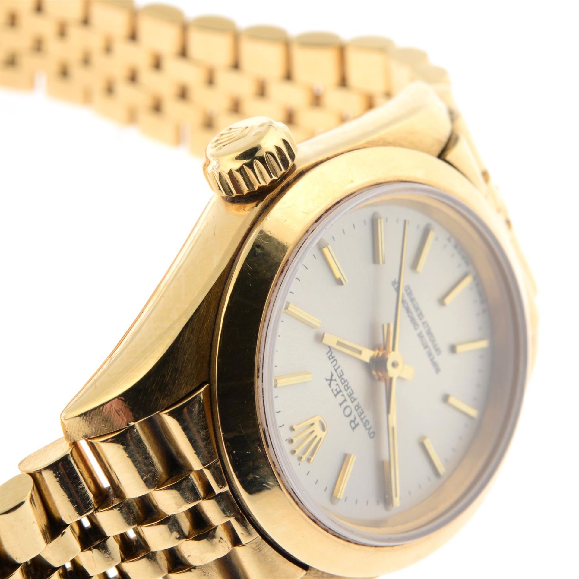 ROLEX - an 18ct yellow gold Oyster Perpetual Datejust bracelet watch, 26mm. - Image 4 of 6