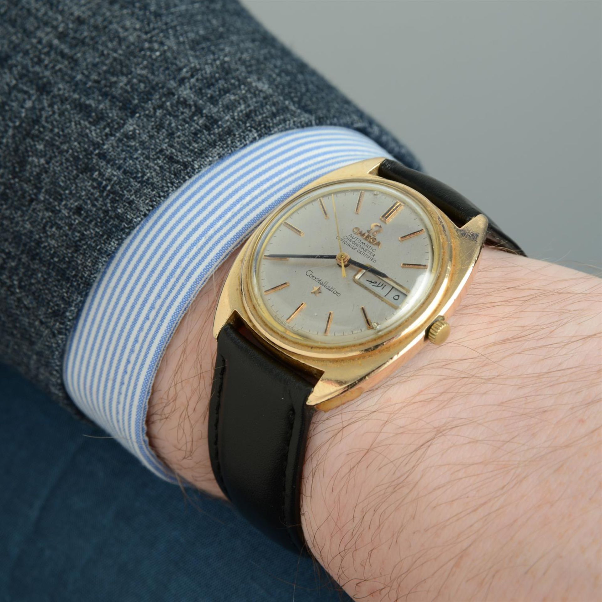 OMEGA - a yellow gold plated Constellation wrist watch, 35mm. - Image 5 of 5