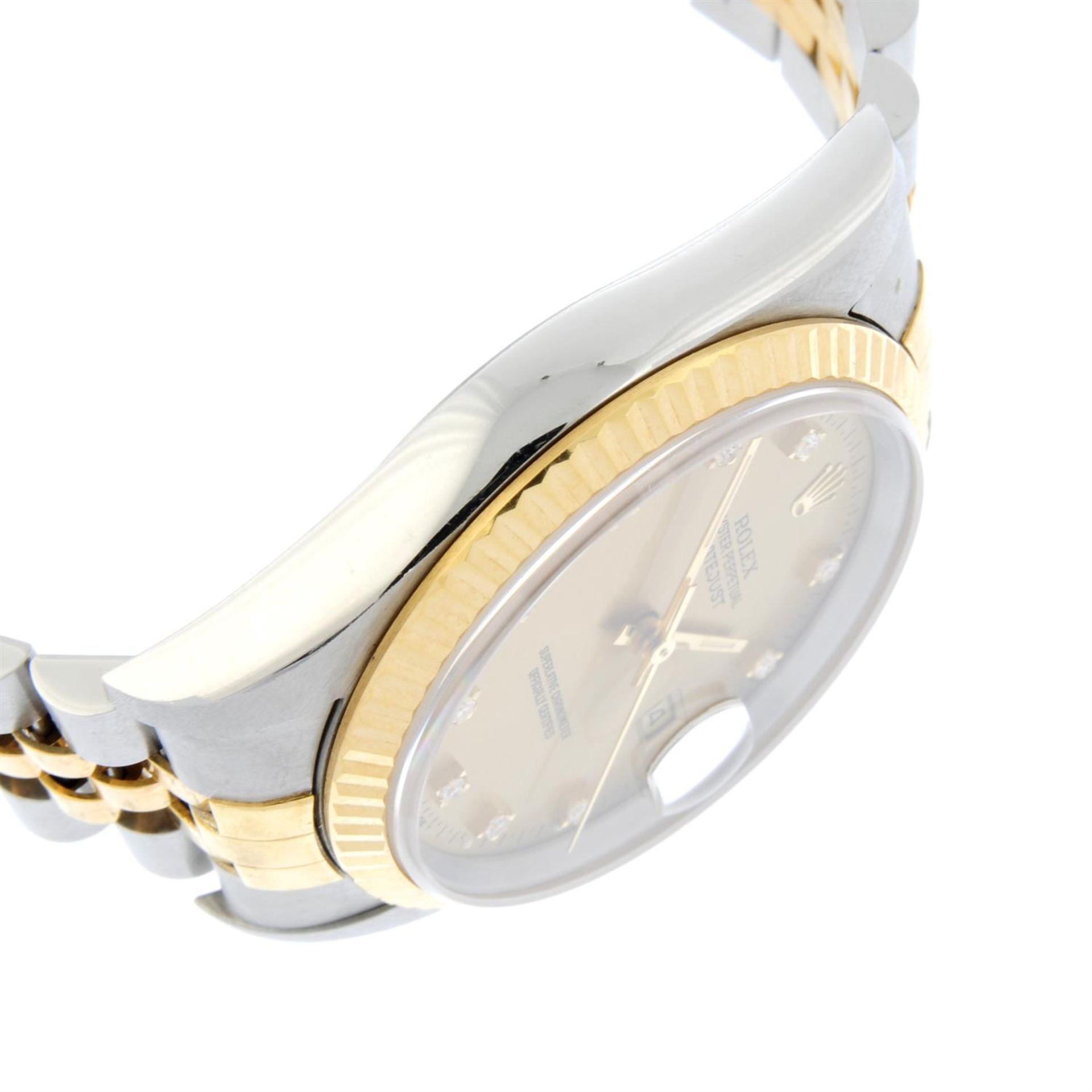 ROLEX - a bi-metal Oyster Perpetual Datejust bracelet watch, 36mm. - Image 4 of 6