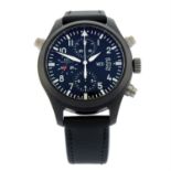 IWC - a ceramic Big Pilot Double Chronograph wrist watch, 44mm.