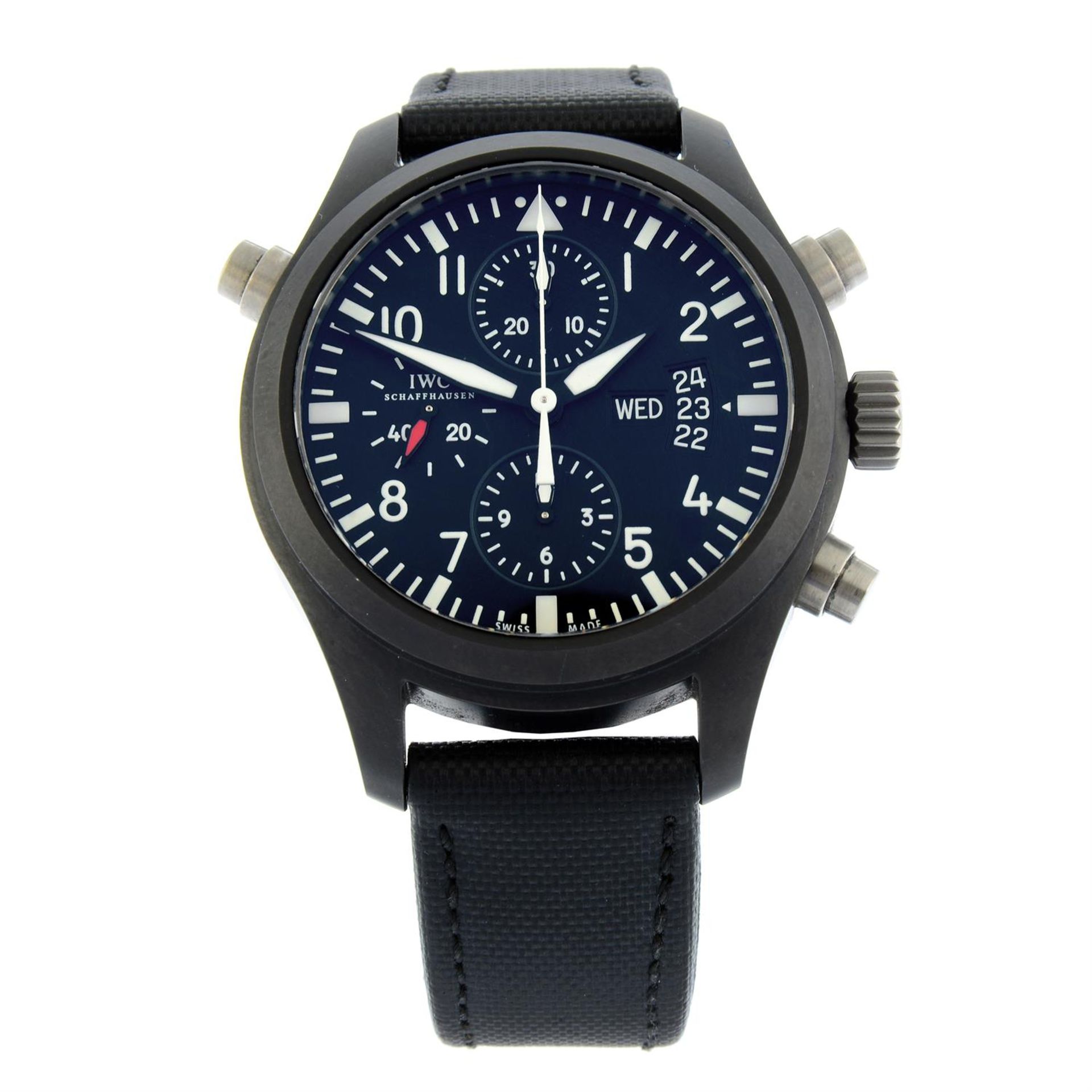 IWC - a ceramic Big Pilot Double Chronograph wrist watch, 44mm.