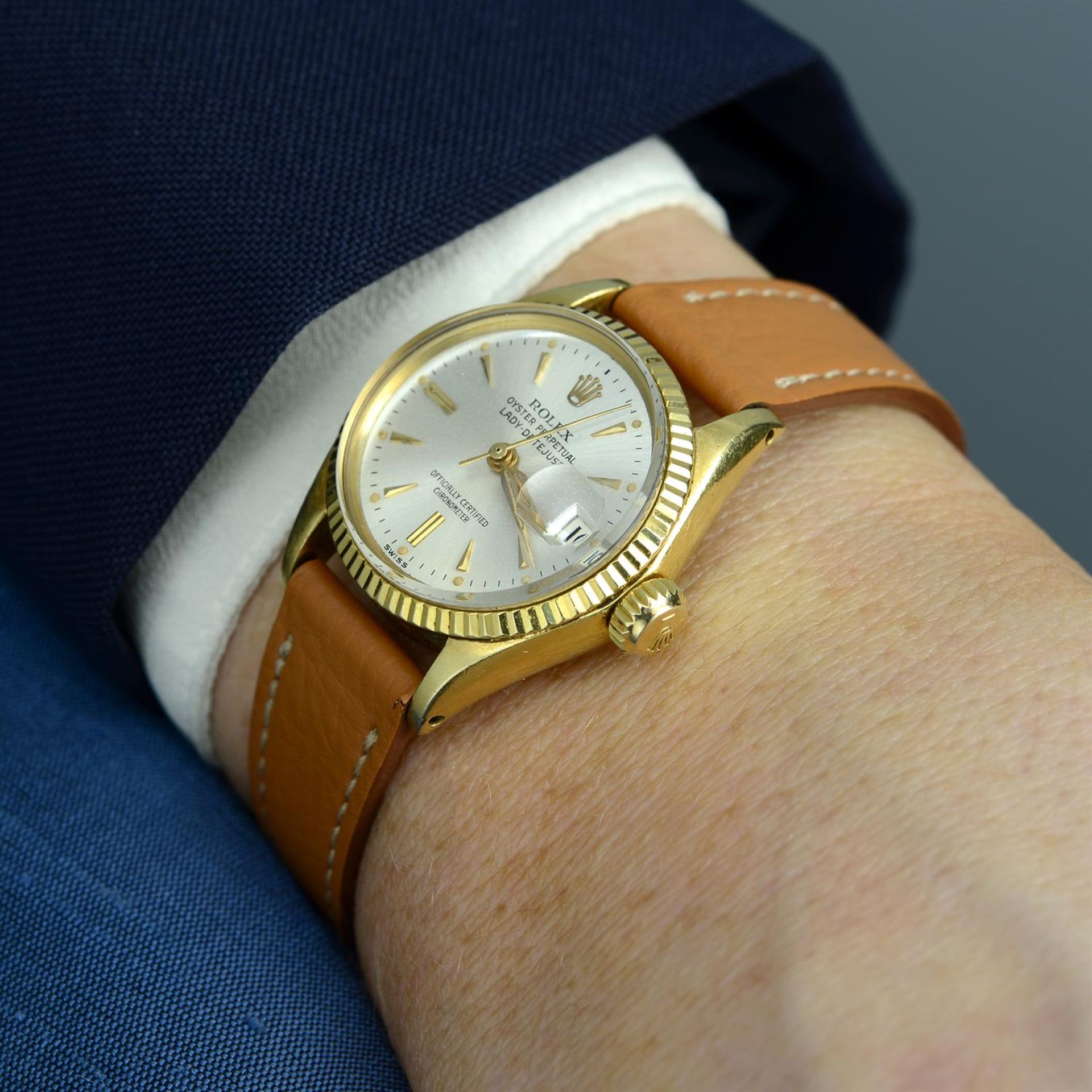 ROLEX - an 18ct yellow gold Oyster Perpetual Lady-Datejust wrist watch, 25mm. - Image 7 of 7